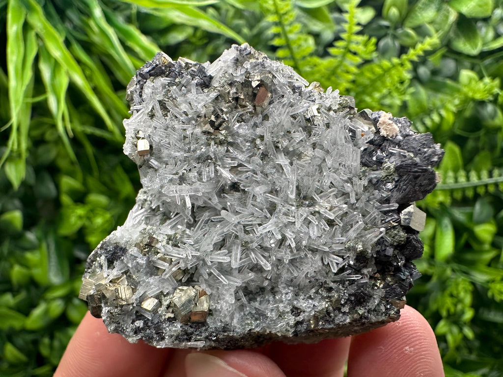 Quartz with Pyrite Crystal: Natural Mineral Specimen, Home Decor