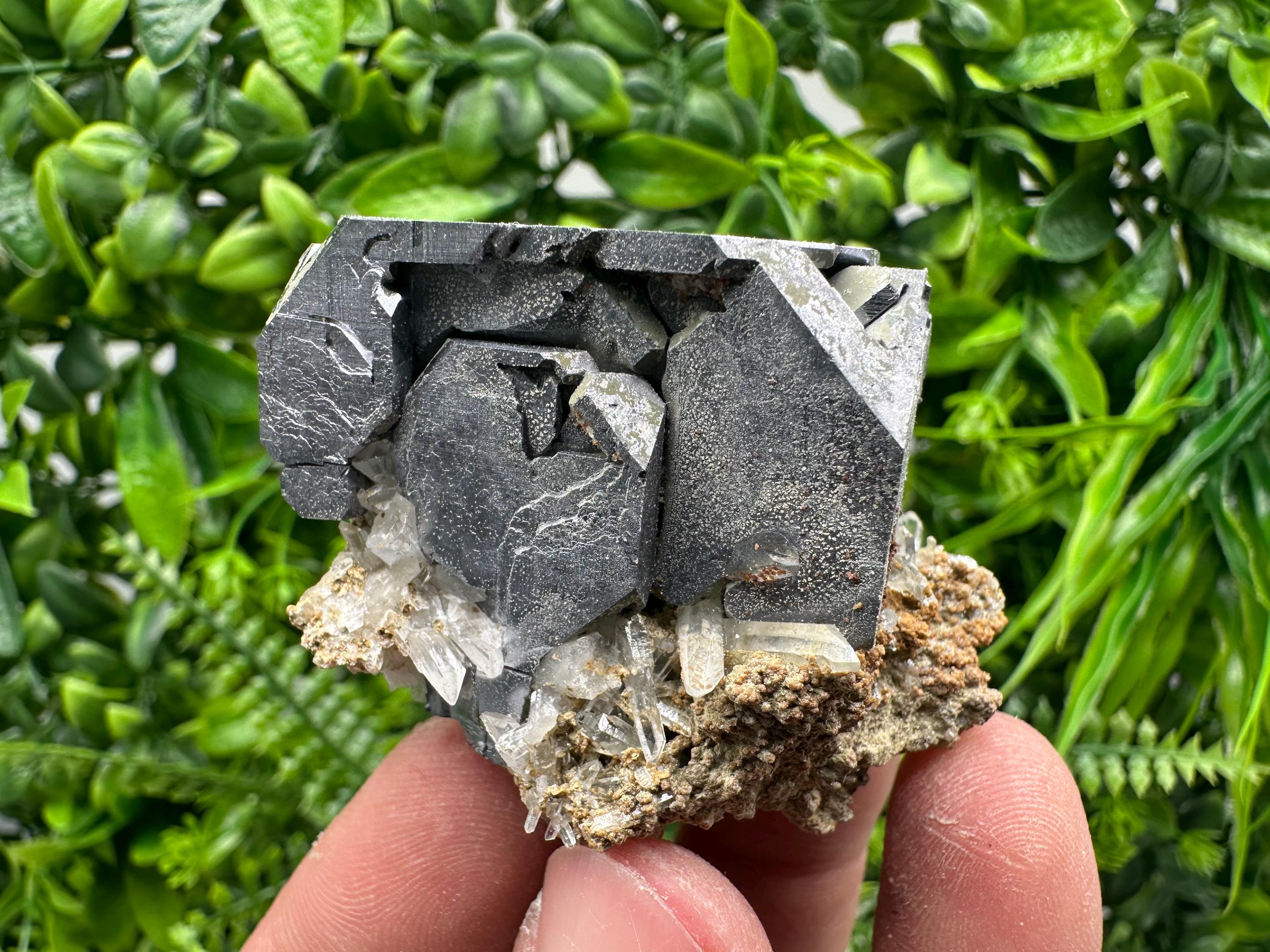 Skeletal Galena on Quartz, Borieva Mine Mineral Specimen
