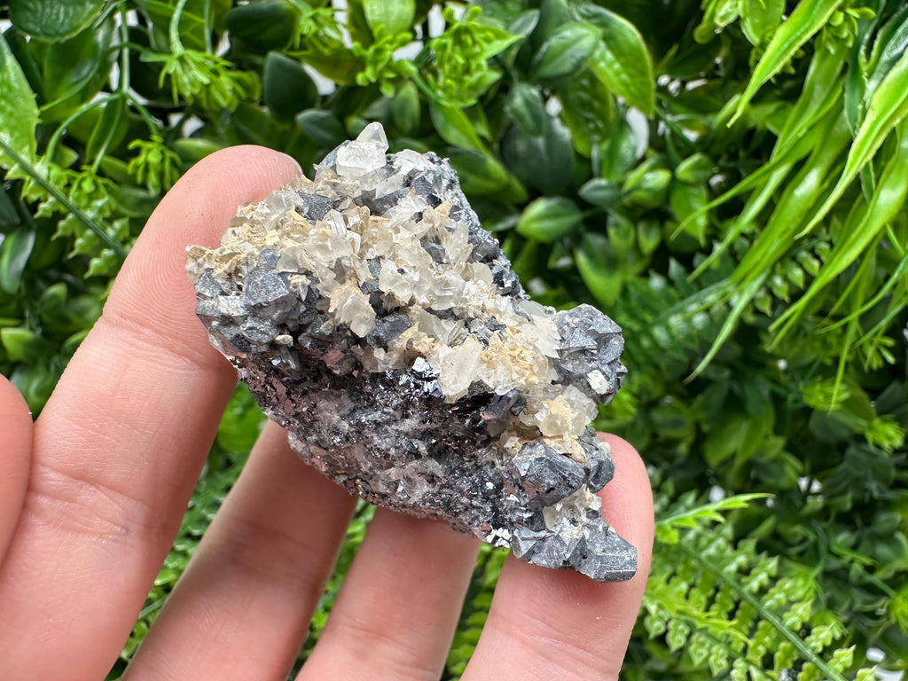Galena Spinel with Quartz and Calcite, Borieva Mine Mineral Specimen