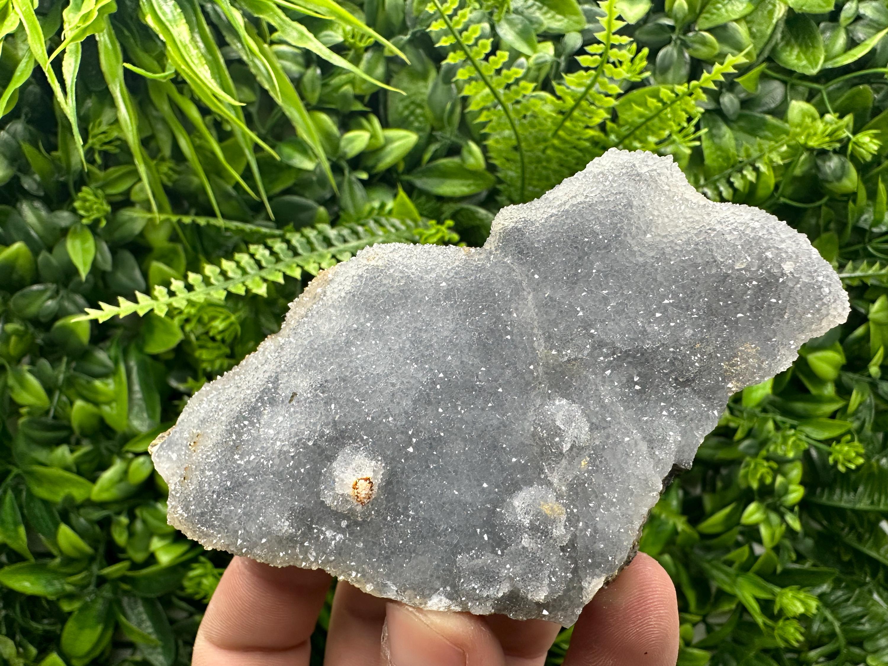 Chalcedony Quartz with Chlorite: Mineral Specimen, Home Decor (11/7/4cm)
