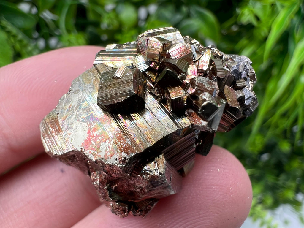 Rainbow Pyrite with Calcite, Natural Crystal Mineral Decor, Borieva Bulgaria
