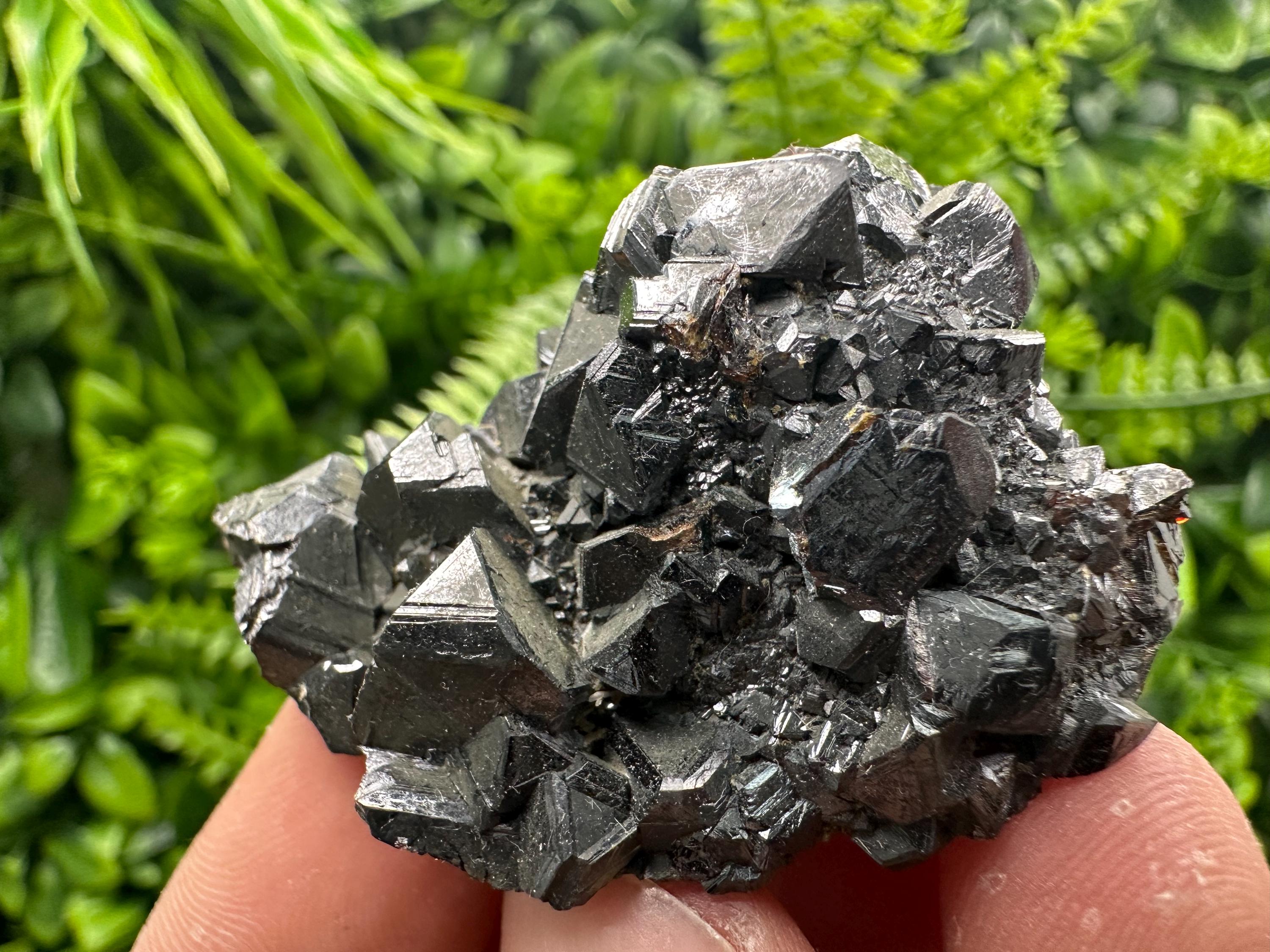 Rare Black Sphalerite Cluster, Shiny Home Decor Stone