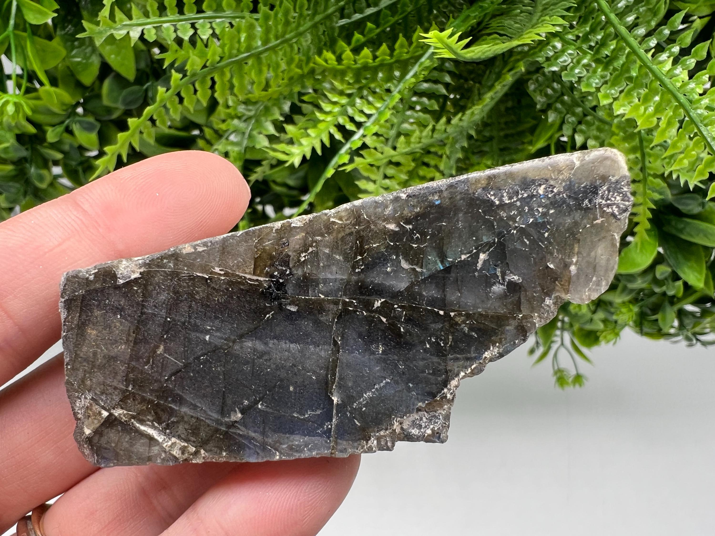 Polished Labradorite Slab: Multifire Crystal Decor - 96 Grams