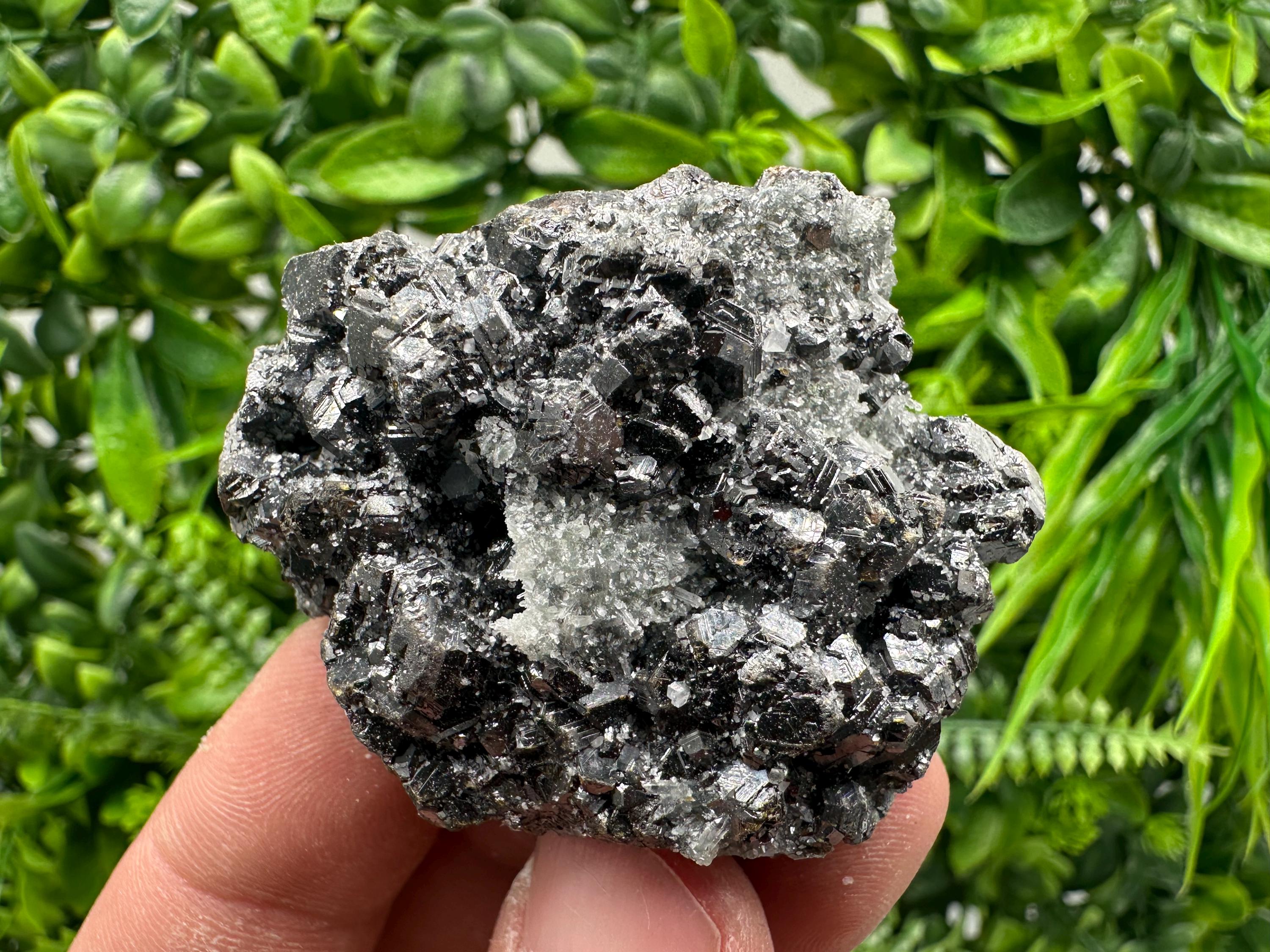 Sphalerite on Green Quartz, Madan Bulgaria Mineral Specimen