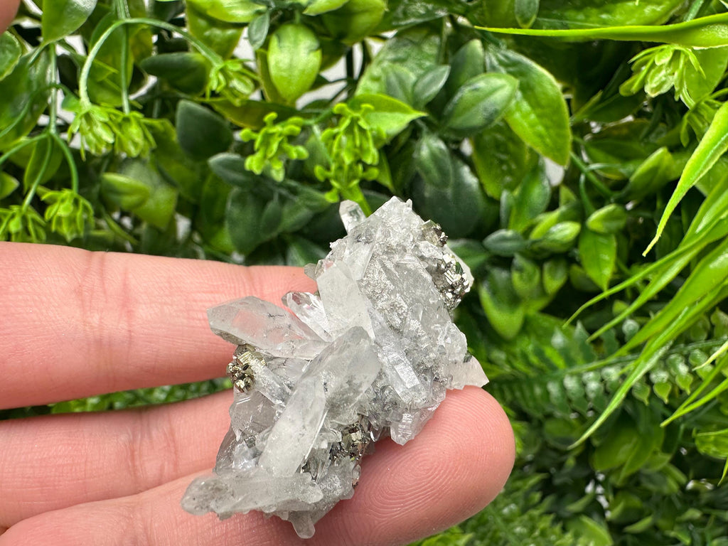 Pyrite on Green Quartz Mineral Specimen, Borieva Mine Bulgaria