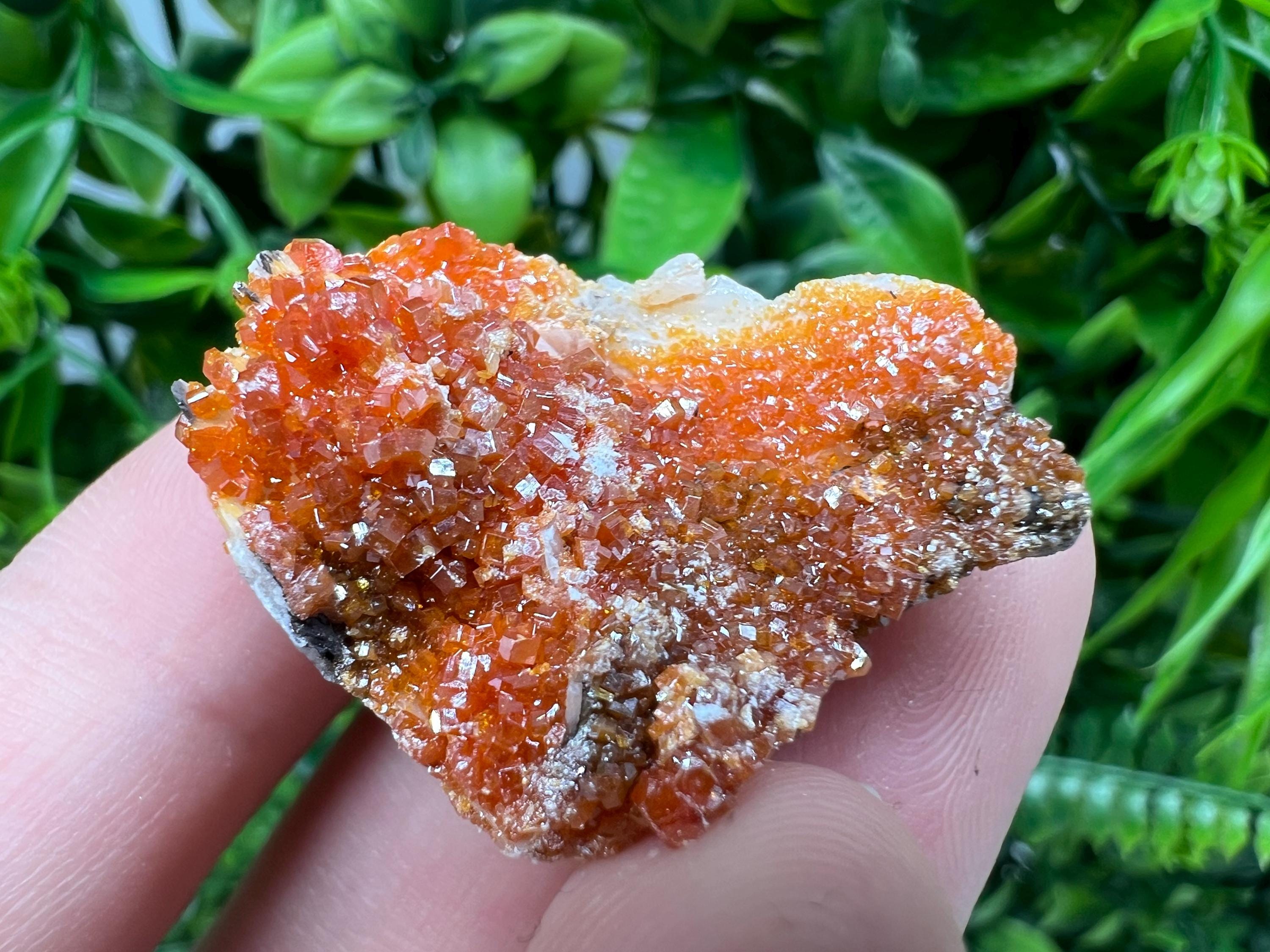 Red Vanadinite on Barite Specimen, Morocco Crystal Cluster