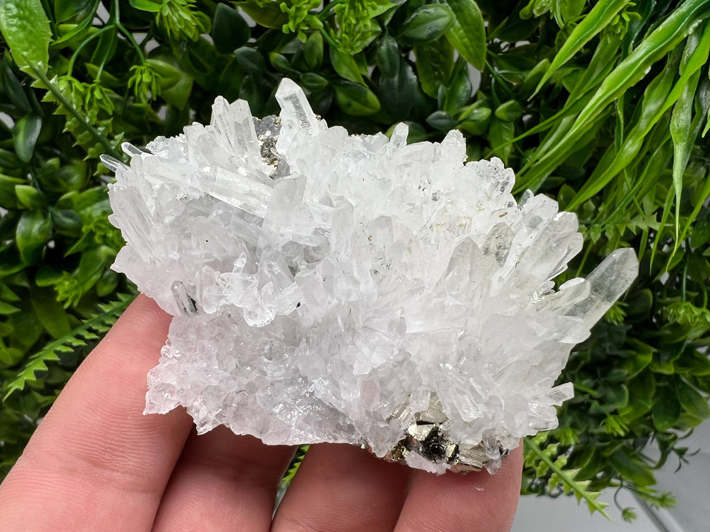 Transparent Chlorite Quartz Crystal Cluster - Madan, Bulgaria