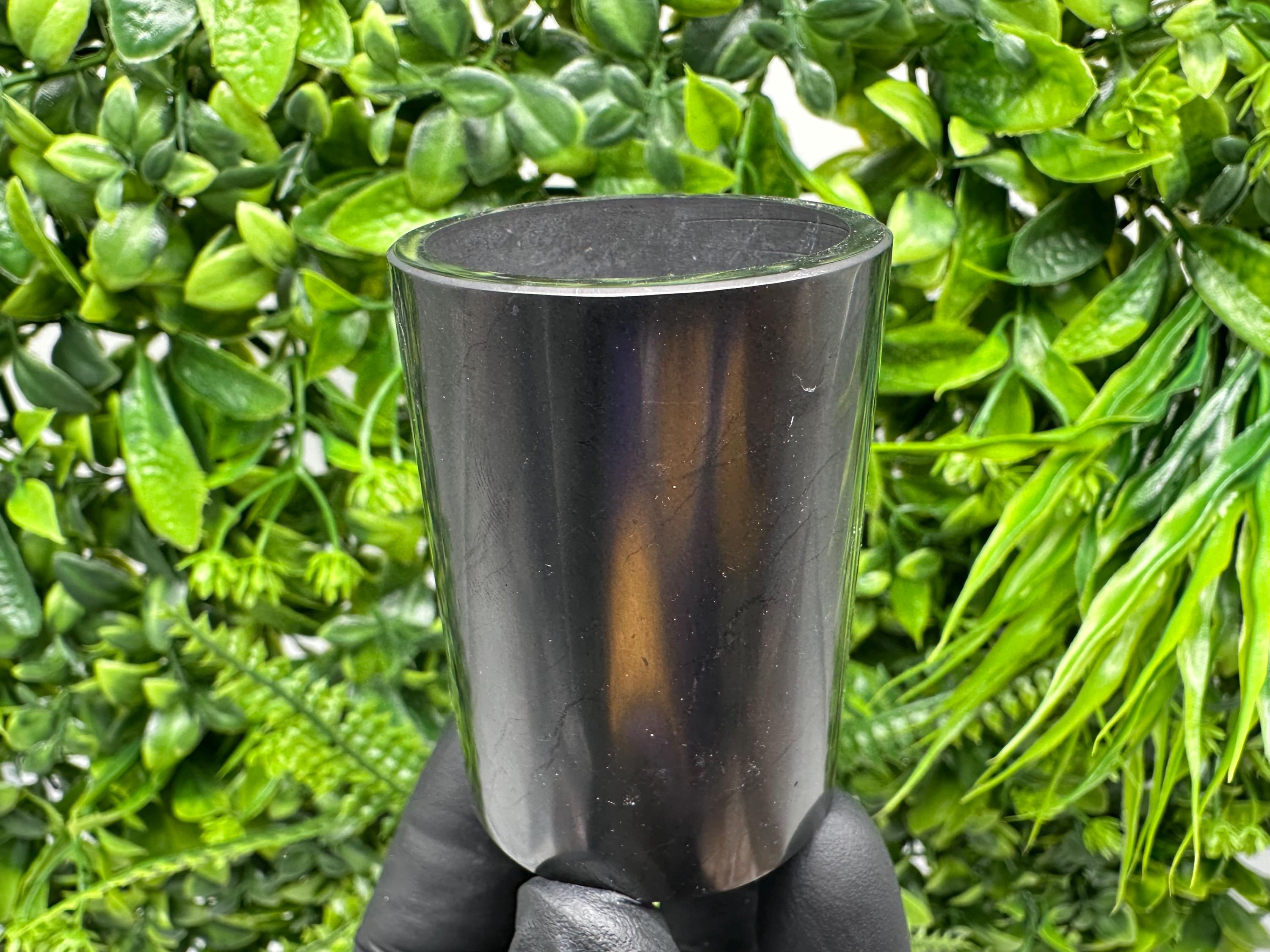 Polished Shungite Cup (60mm): Chakra Healing Stone