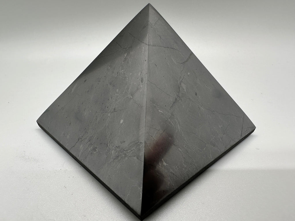 Shungite Crystal Pyramid (7cm): EMF & 5G Protection, Healing Stone