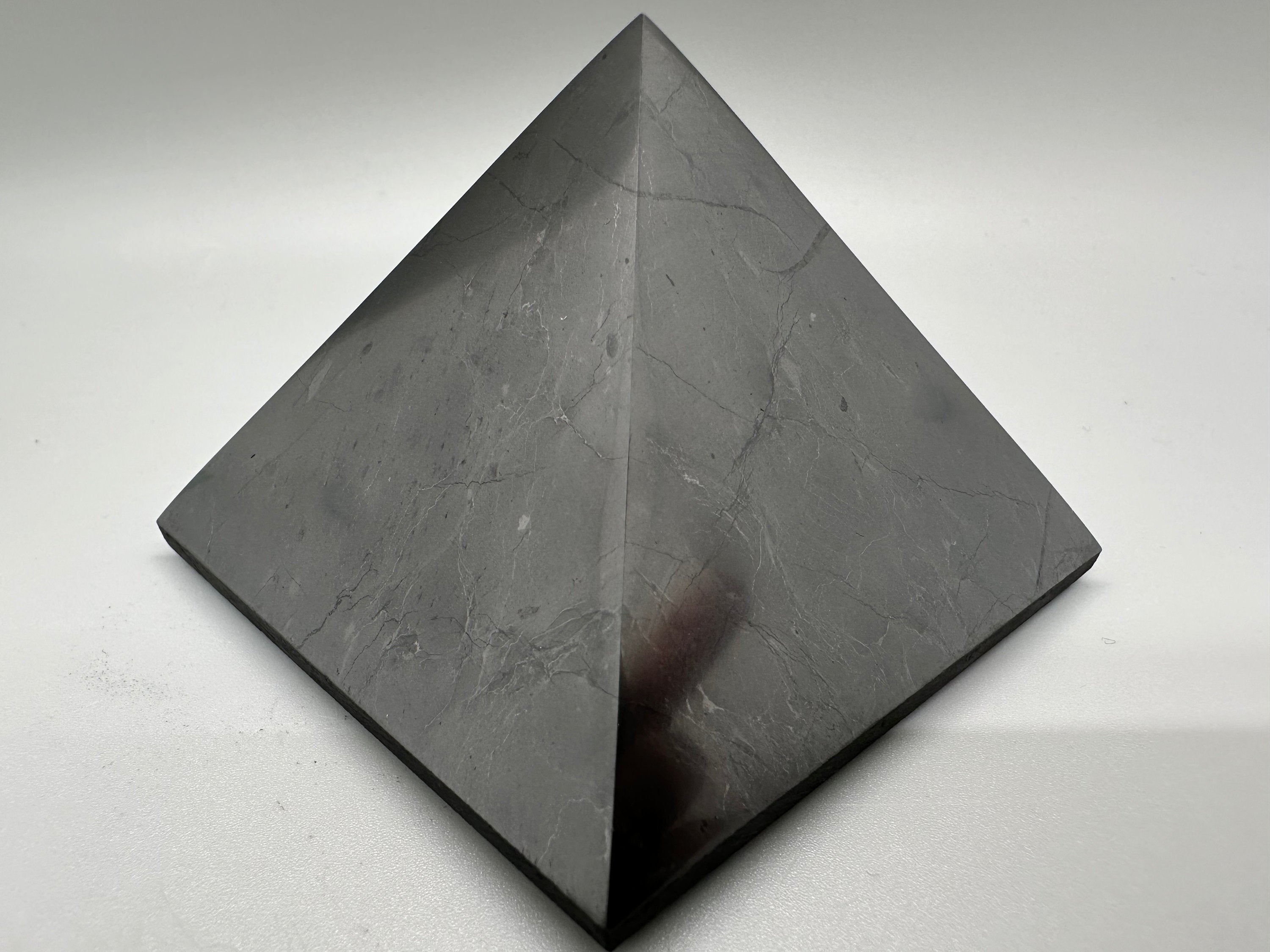 Shungite Crystal Pyramid (7cm): EMF & 5G Protection, Healing Stone