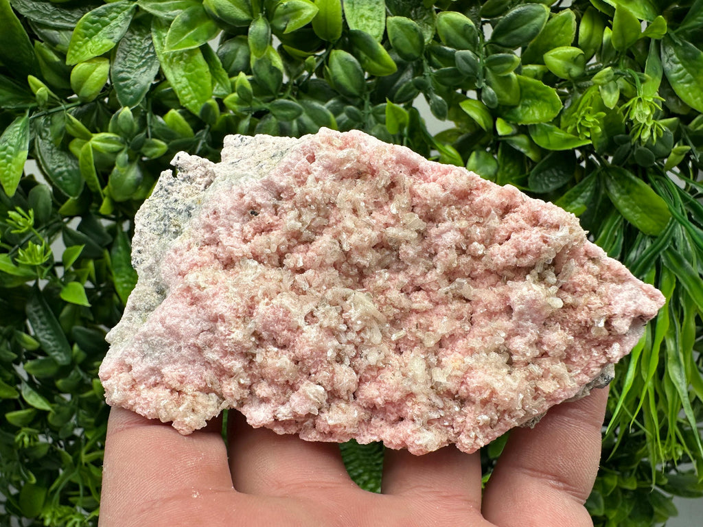Rhodochrosite on Quartz: Pink Mineral Specimen, Starnica Mine