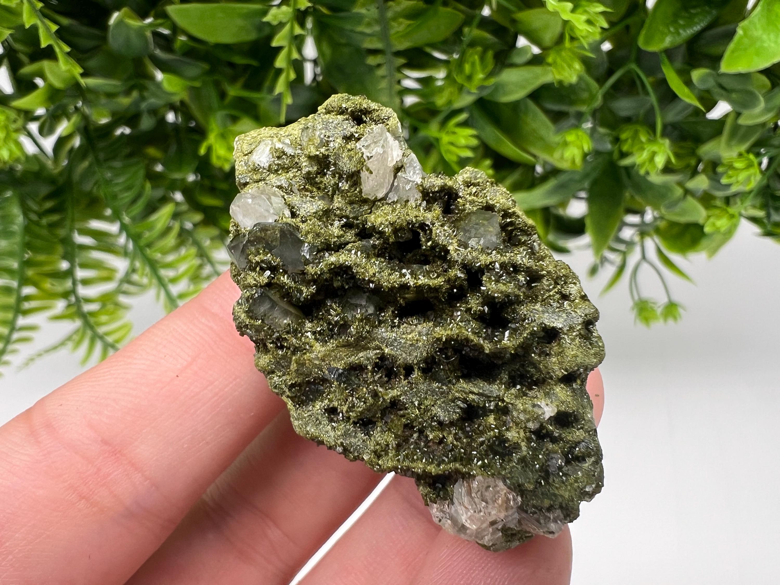 Rare Green Epidote with Quartz Crystals - Eastern Anatolian Turkey