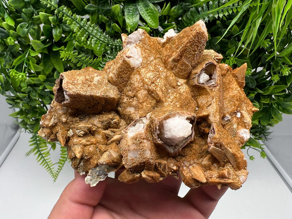Stunning Brown Rhodochrosite on Calcite,Chalcedony,from Djurcovo mine,Bulgaria,natural collection mineral specimen,home decor crystal,gift