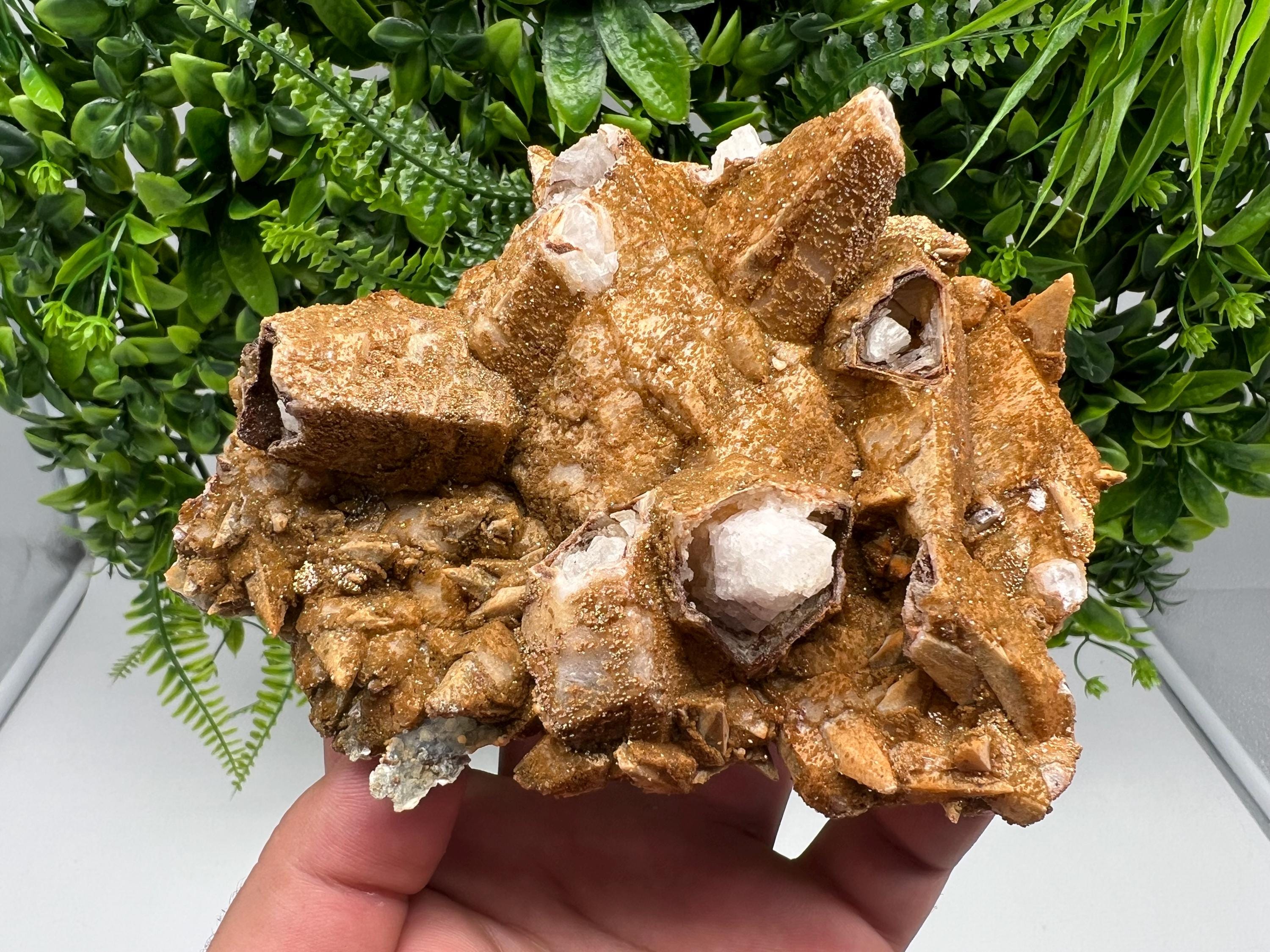 Stunning Brown Rhodochrosite on Calcite,Chalcedony,from Djurcovo mine,Bulgaria,natural collection mineral specimen,home decor crystal,gift