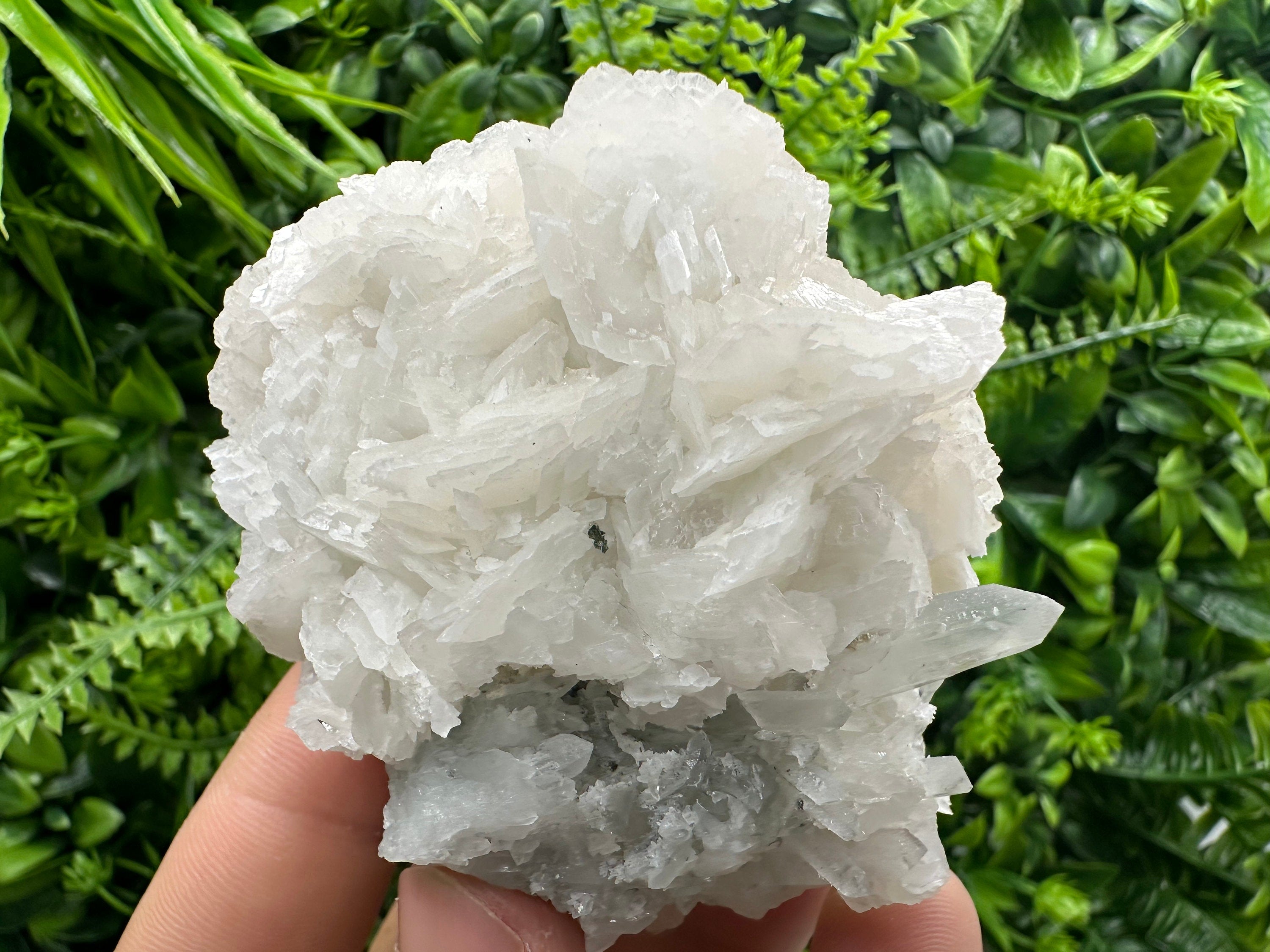 UV Calcite on Chlorite Matrix: Natural Mineral Specimen, Borieva Mine