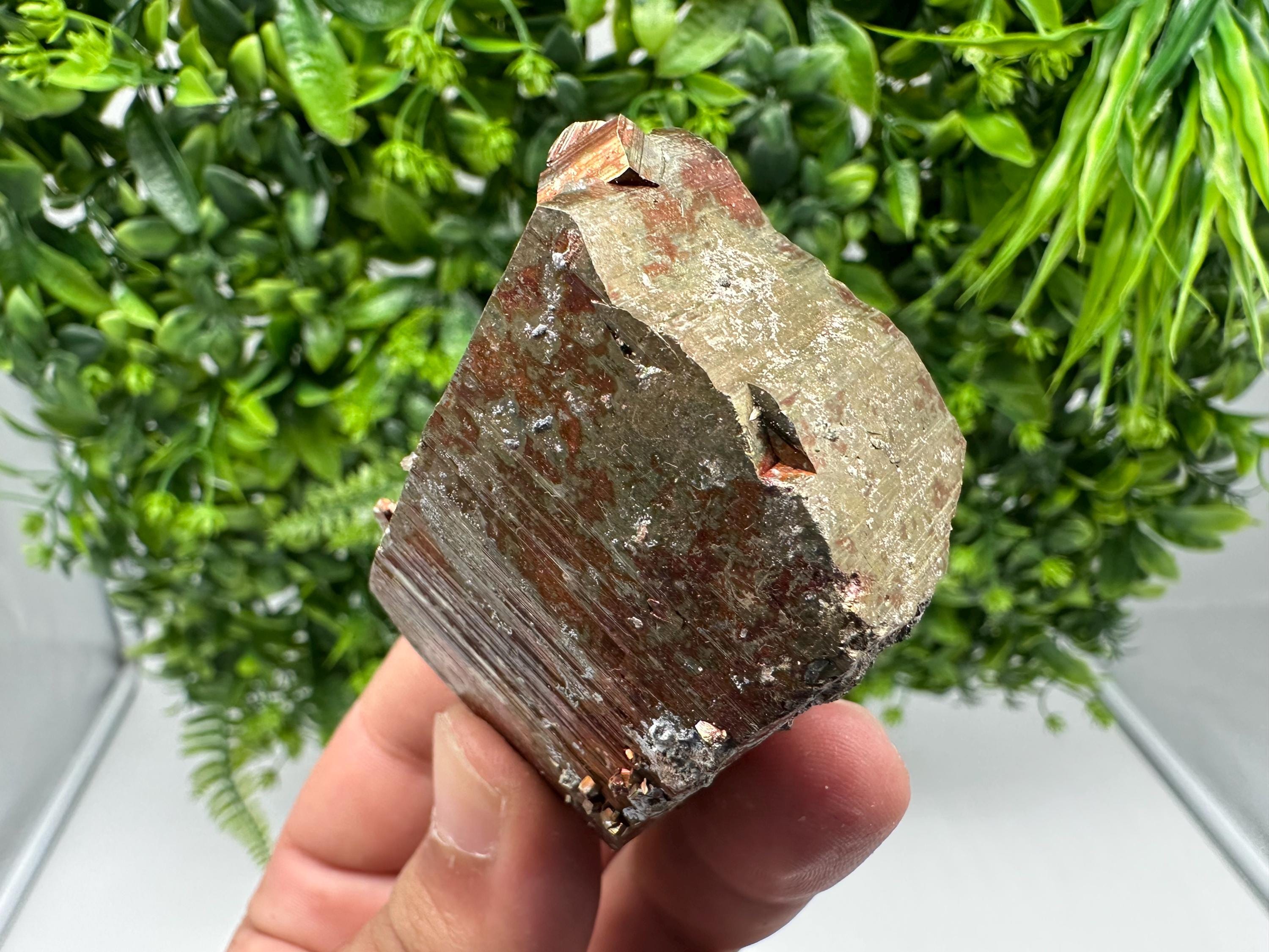 Rainbow Pyrite with Calcite, Natural Crystal Mineral Souvenir, Borieva Bulgaria