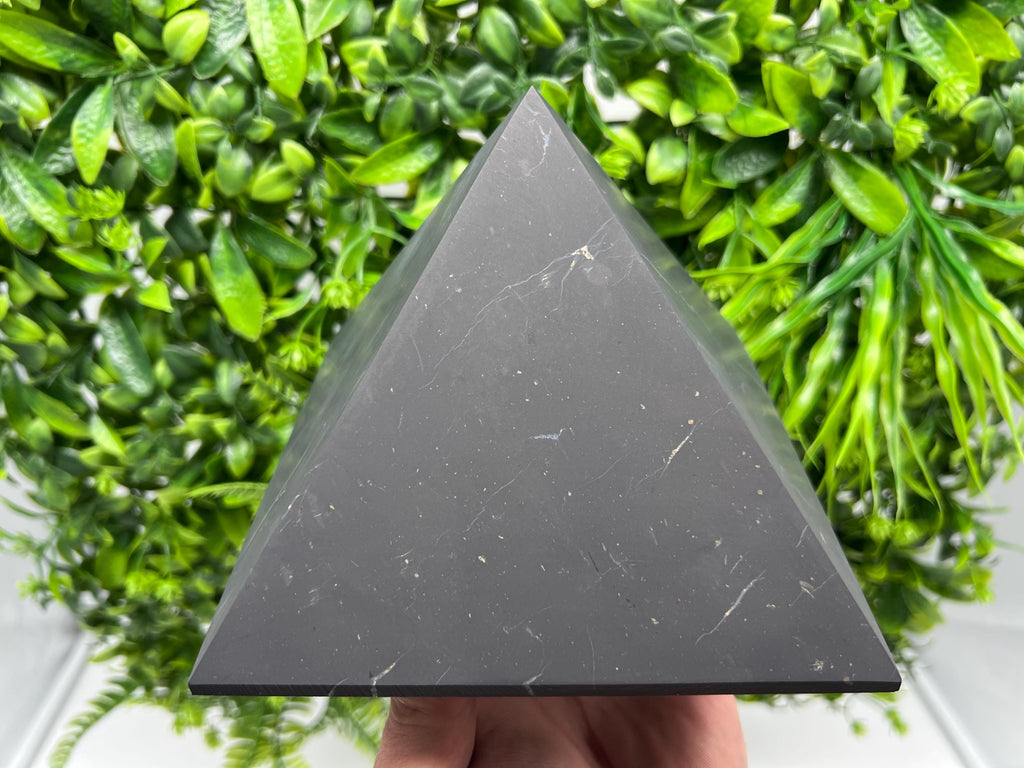 15cm Shungite Pyramid: EMF & 5G Protection Crystal