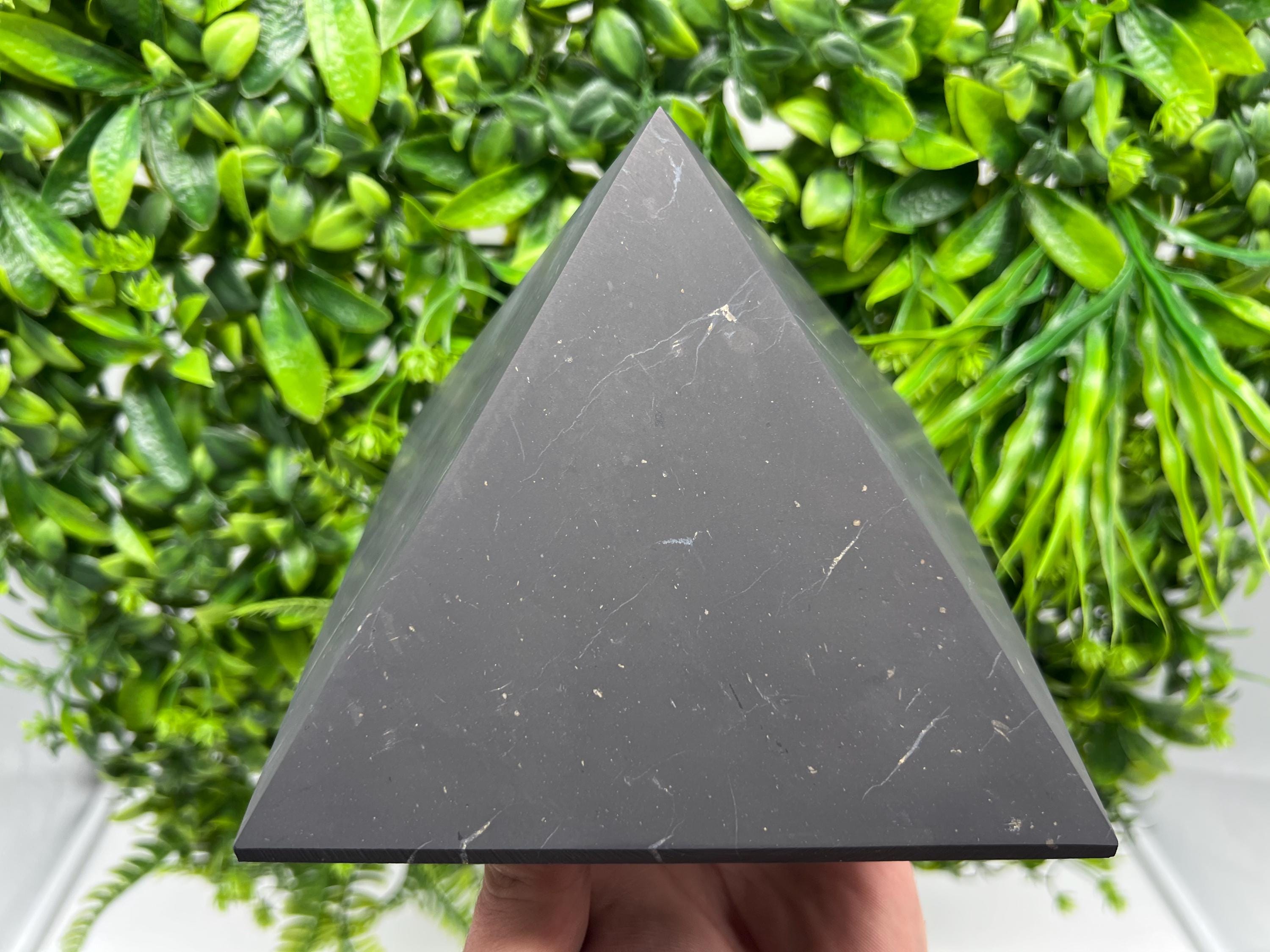 15cm Shungite Pyramid: EMF & 5G Protection Crystal