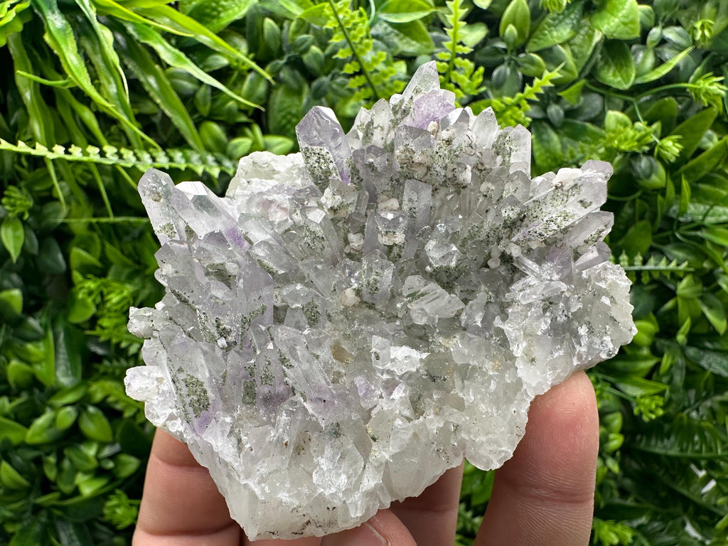 Amethyst Quartz Cluster with Calcite and Chlorite, Bulgaria Mineral Specimen