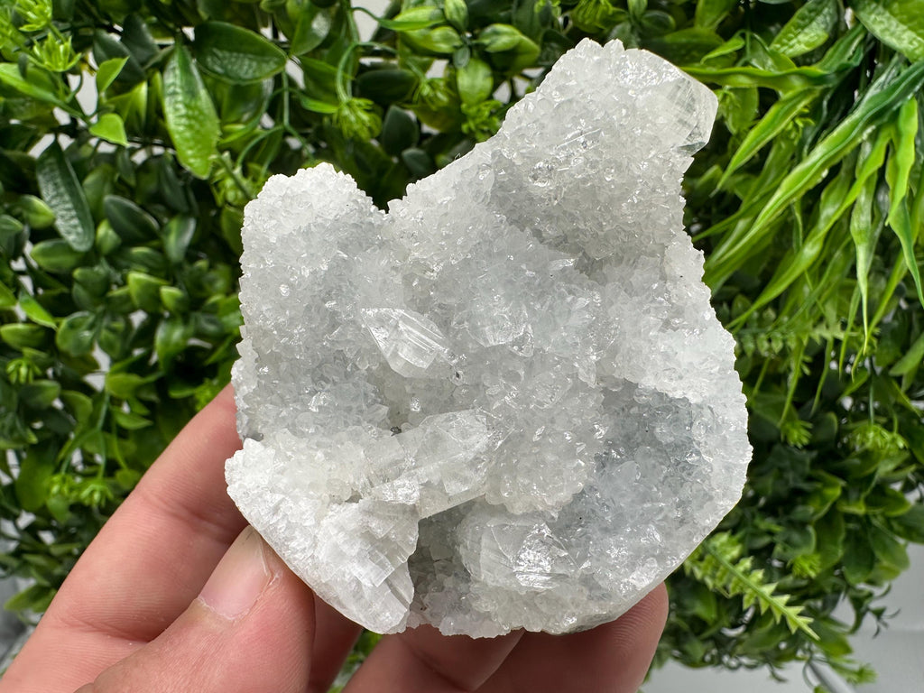 Transparent Apophyllite on Chalcedony, India Mineral Specimen