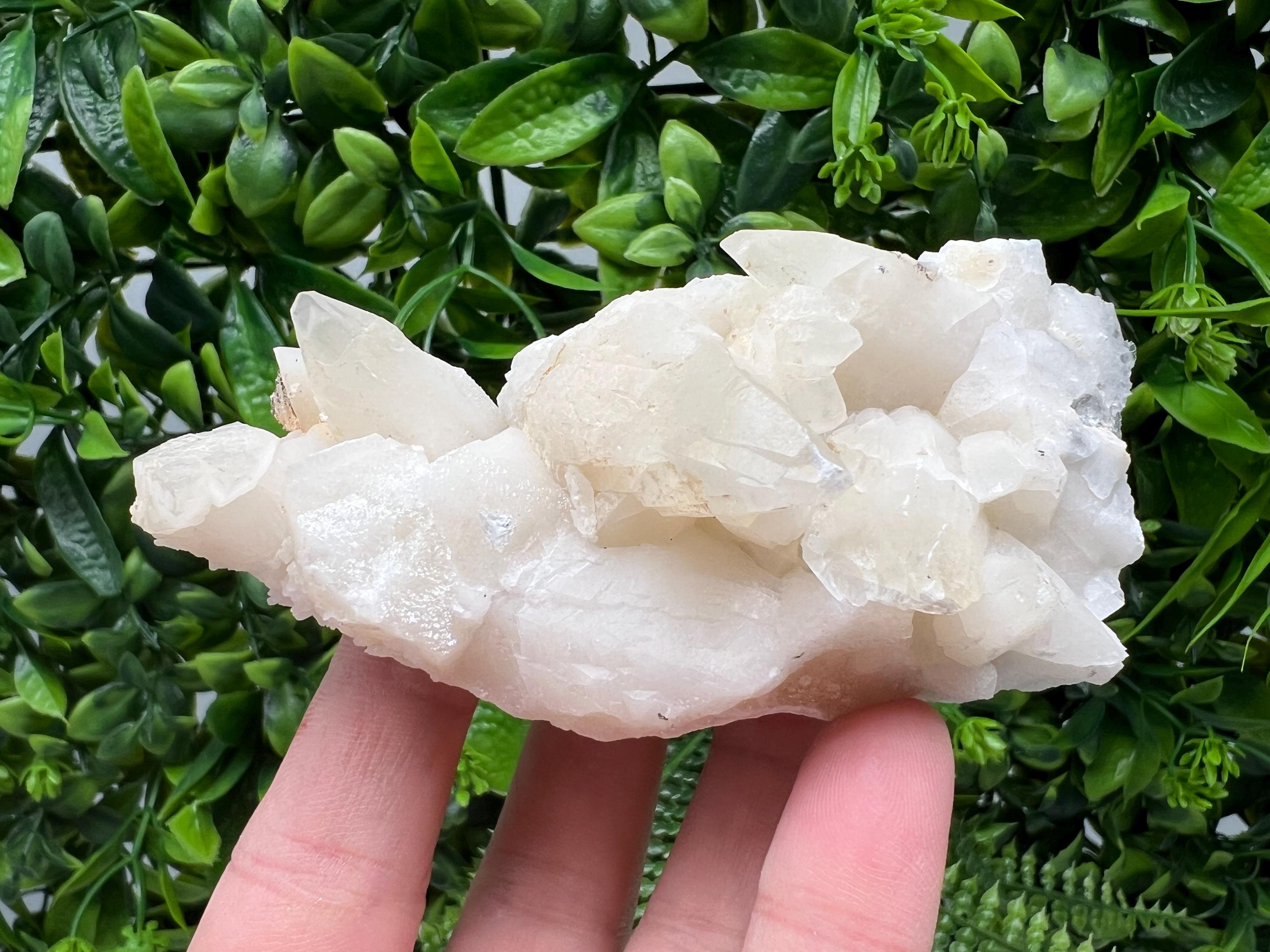 Bulgarian Calcite on Green Quartz, Laki Djurcovo Mine
