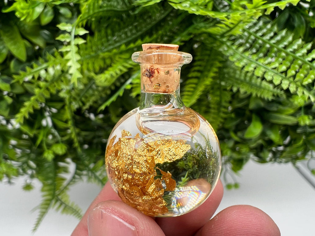 ONE(1)Stunning BOTTLE real gold,Silver Argento,Copper Rame,raw gold Flakes,minerals specimen,home decor,gift idea,souvenir,real gold,22carat