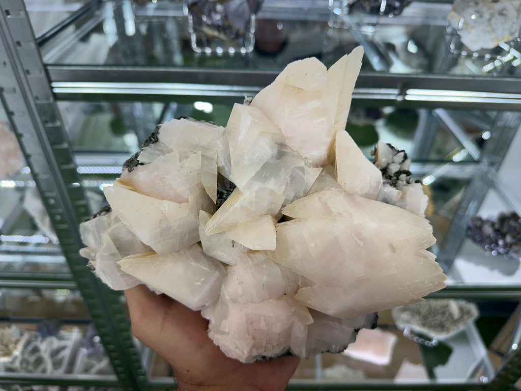 Stunning uv fluorescent Calcite natural minerals souvenir crystal home decor stone gift minerals collection calcite cluster Borieva Bulgaria
