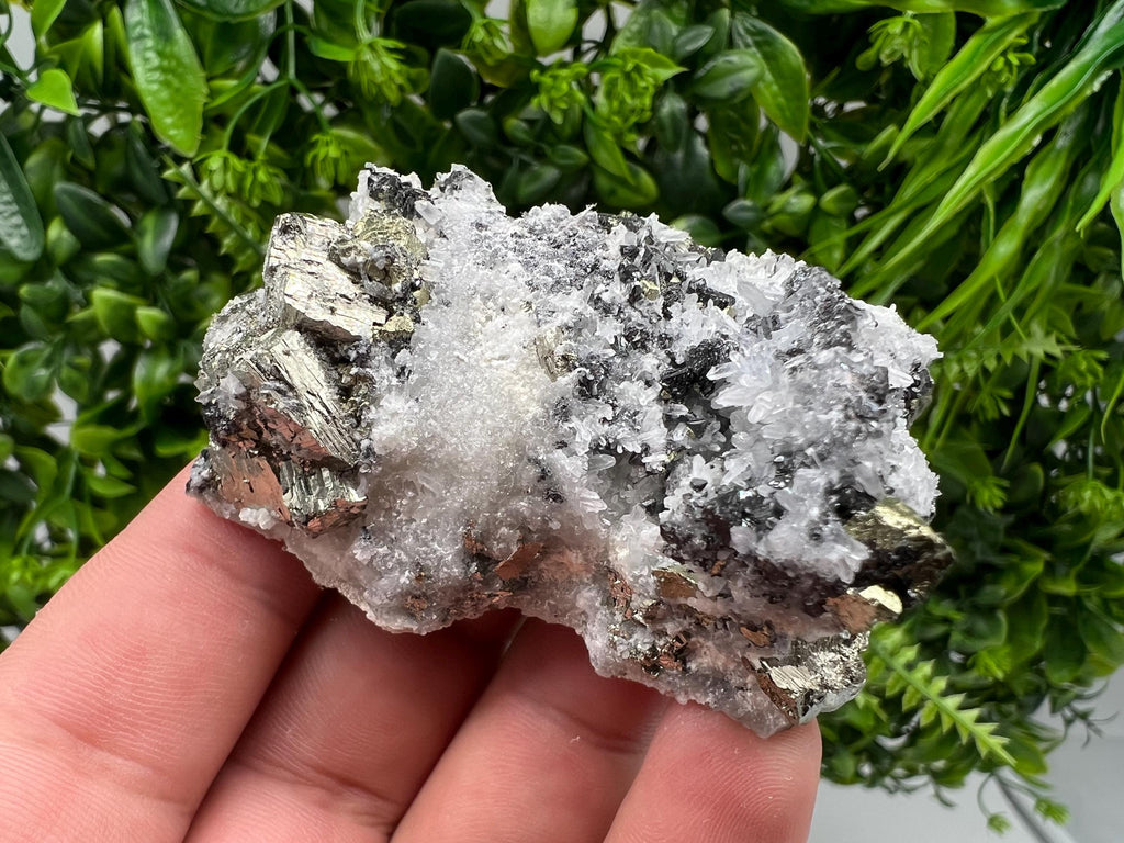 Pyrite on Quartz whit Sphalerite from Krushev dol mine,Madan,Bulgaria,natural,collectible mineral specimen,home decor stone,ear minerals,gif