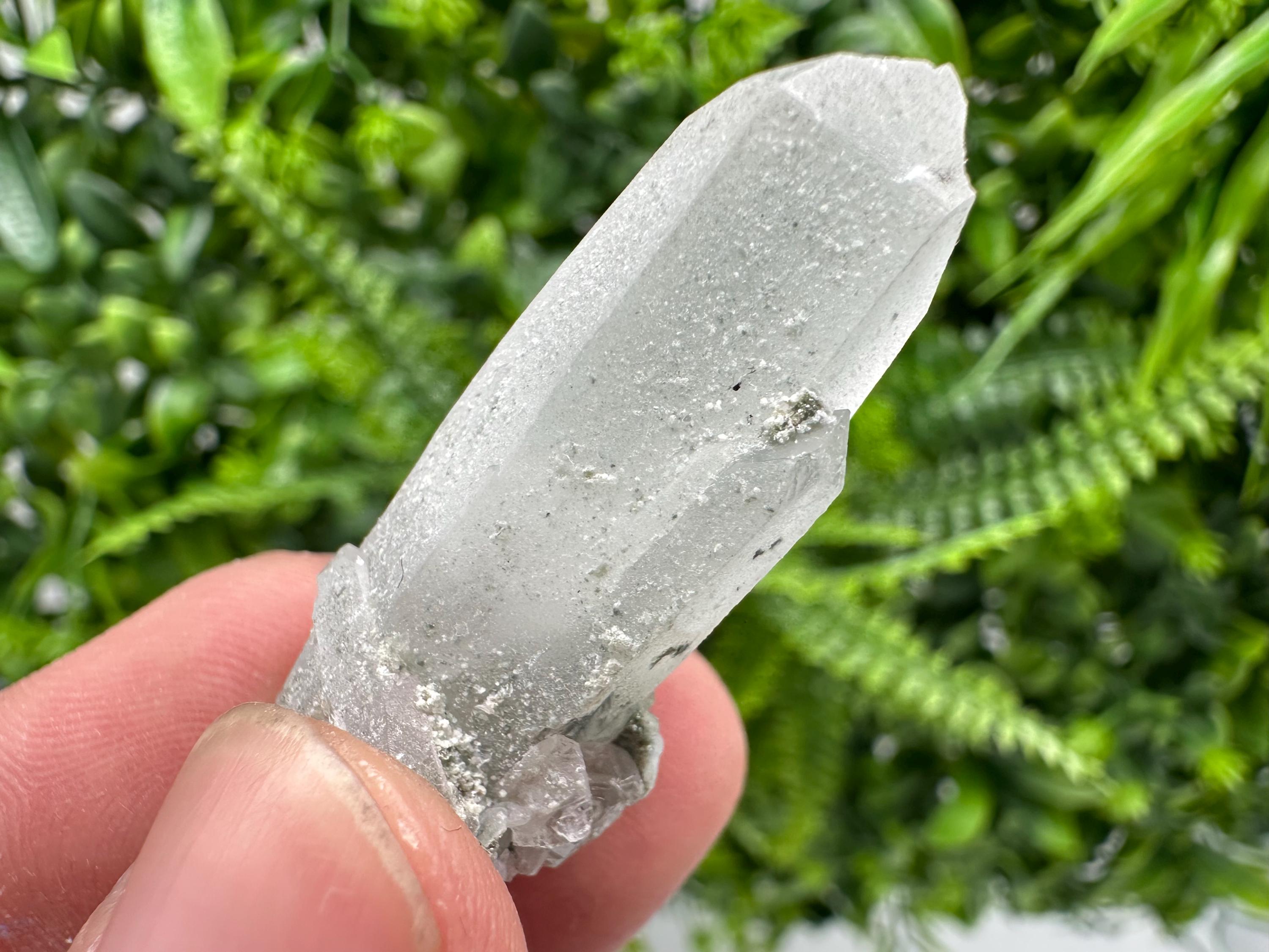 Chlorite Green Quartz Crystal with Sphalerite Inclusions