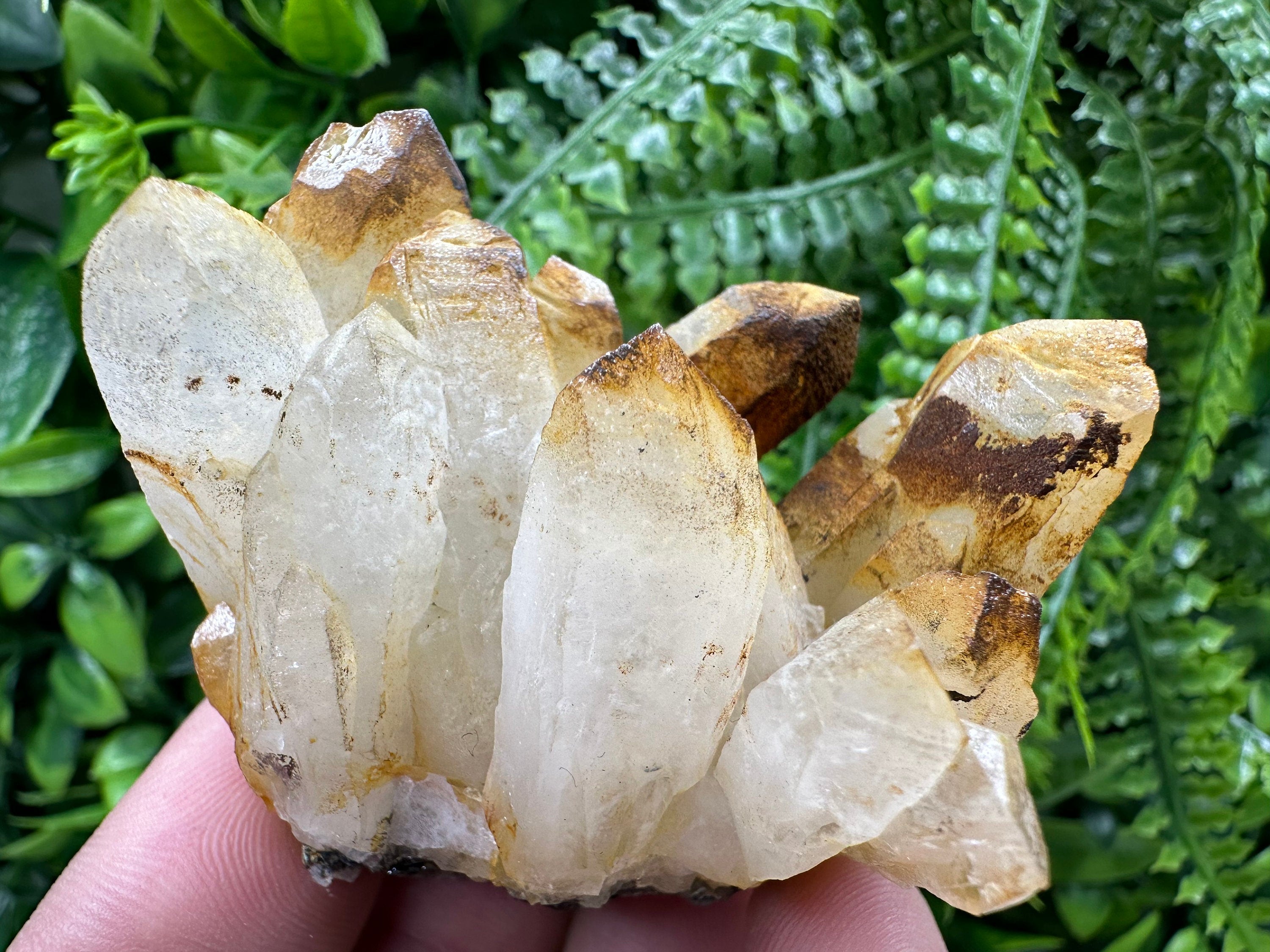 Quartz with Limonite: Iron Oxide Mineral Specimen, Home Decor Crystal