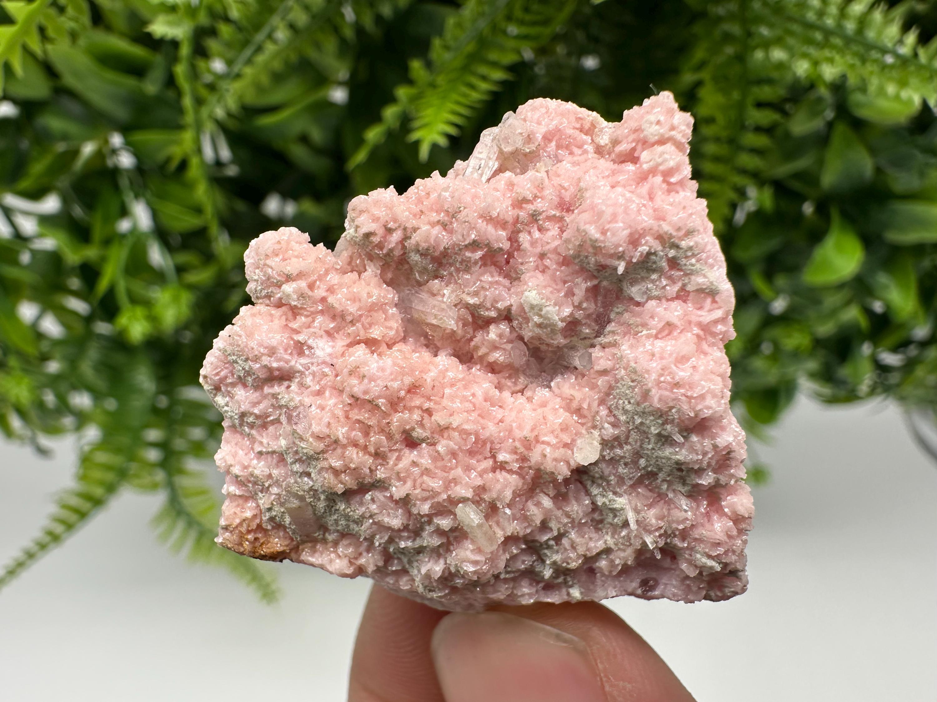 Rhodochrosite on Quartz, Starnica Mine, Bulgaria