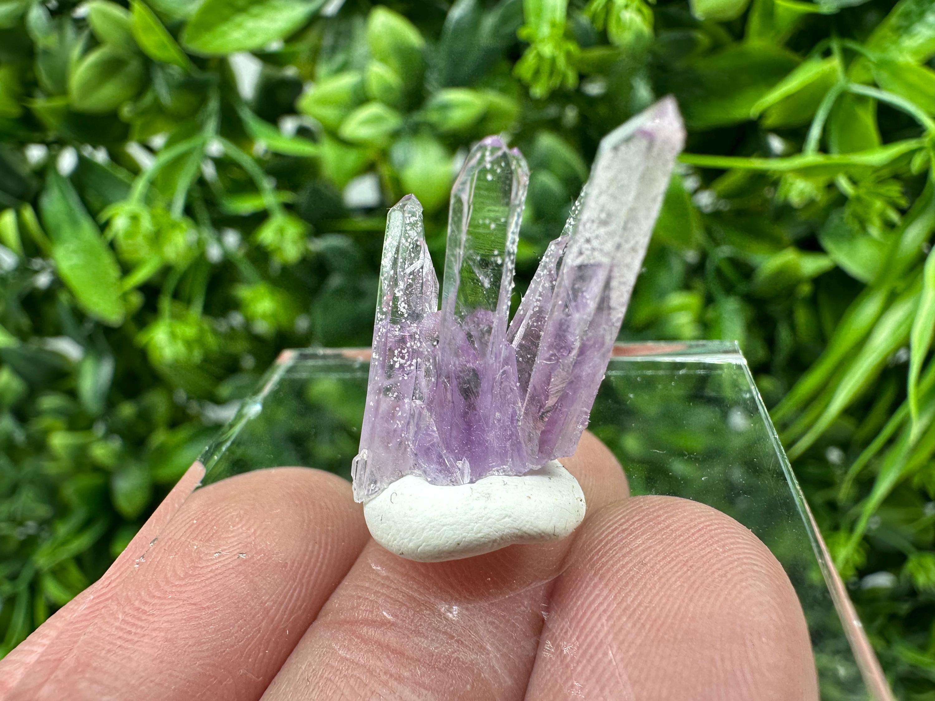Phantom Amethyst Crystal with Cerussite, Bulgarian Mineral Specimen