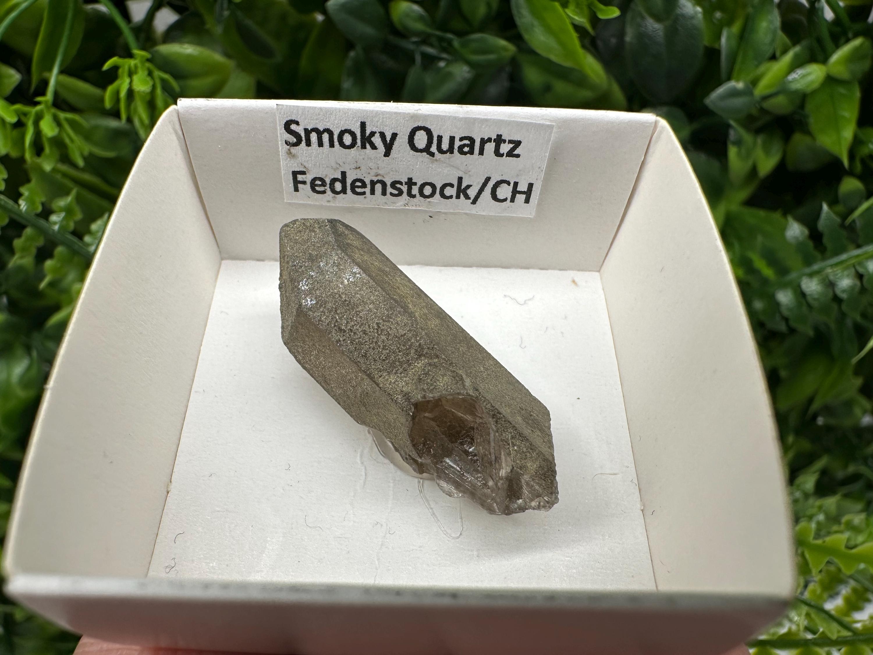 Rare Fedenstock Smoky Quartz Point, Swiss Mineral Specimen (35mm)