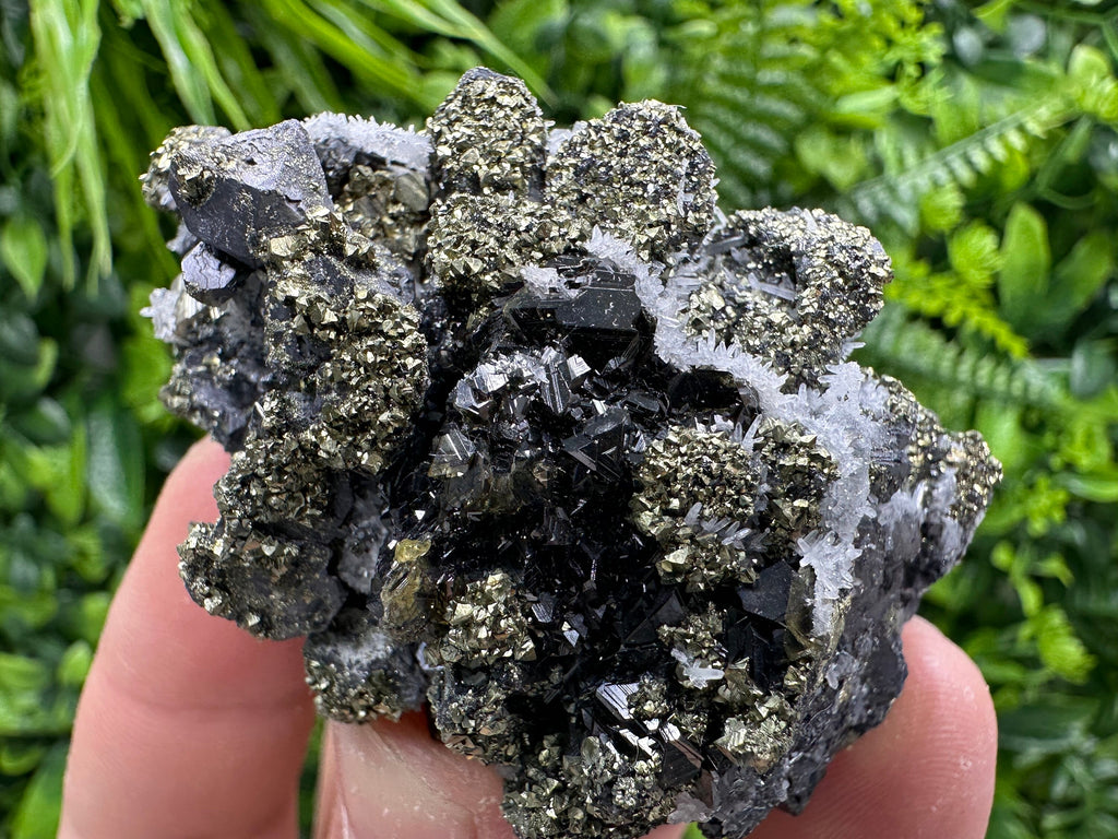 Galena Sphalerite Pyrite Cluster, Quartz Mineral Specimen