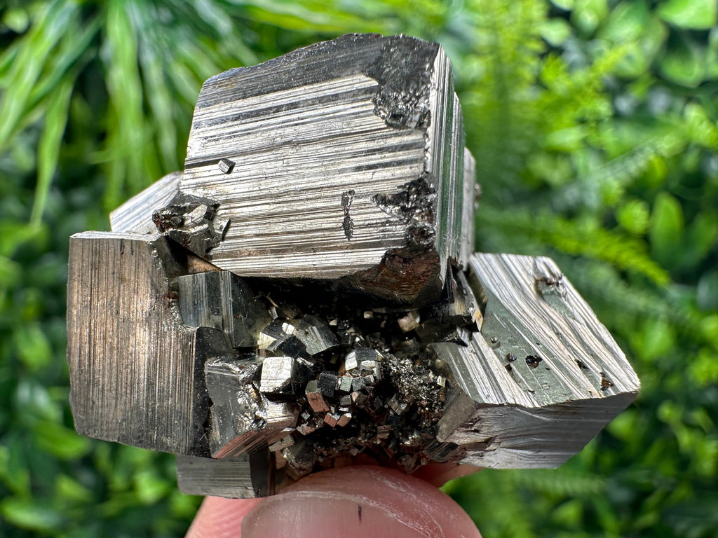Pyrite with Hematite Mineral Specimen, Bulgaria Crystal Decor