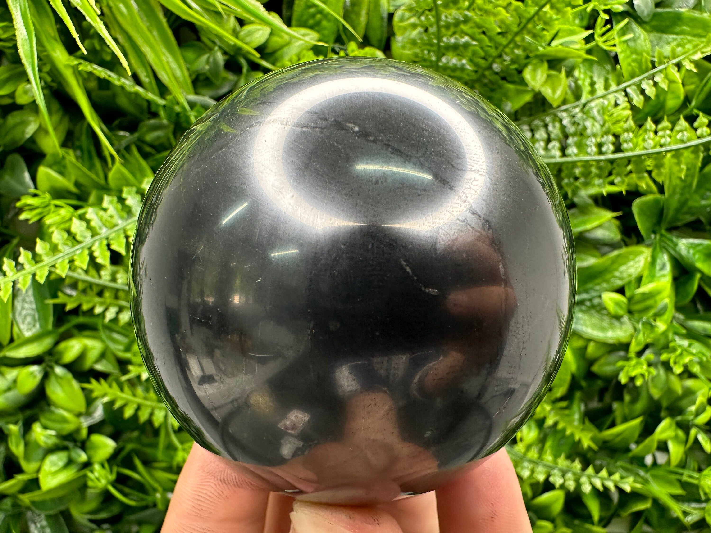 7cm Shungite Sphere: Polished EMF Protection Crystal