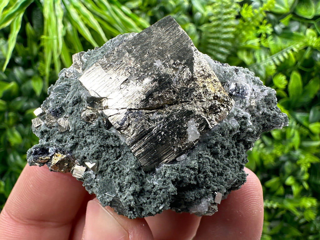 Pyrite with Chlorite: Natural Mineral Souvenir from Bulgaria