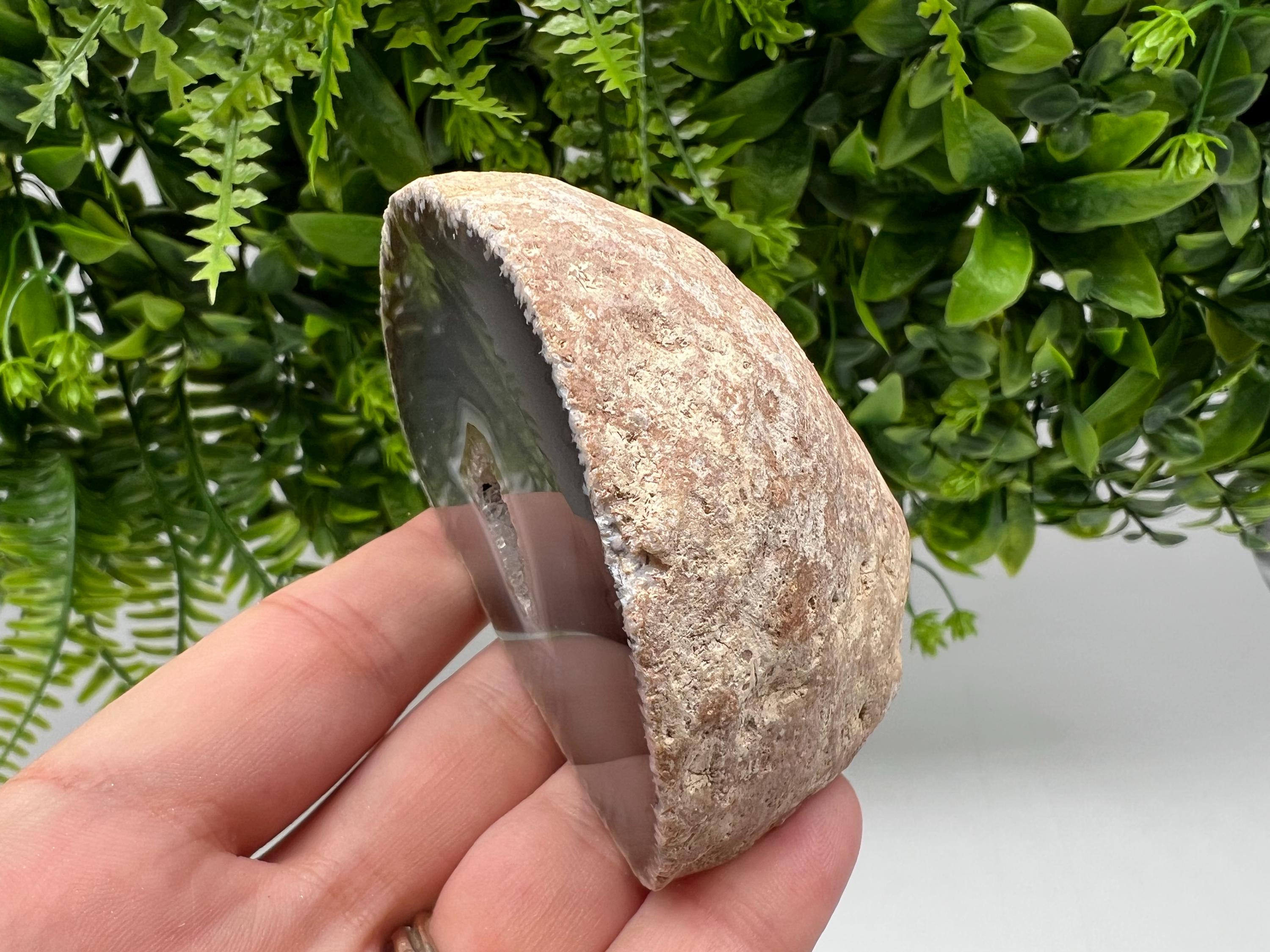 Blue Agate Druzy Geode, Natural Quartz Crystal (7.5/5.5/5.5 cm)