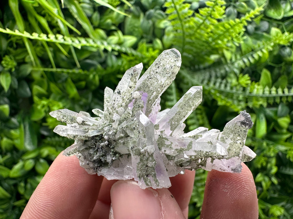 Amethyst Quartz with Calcite and Chlorite, Rare Mineral Specimen