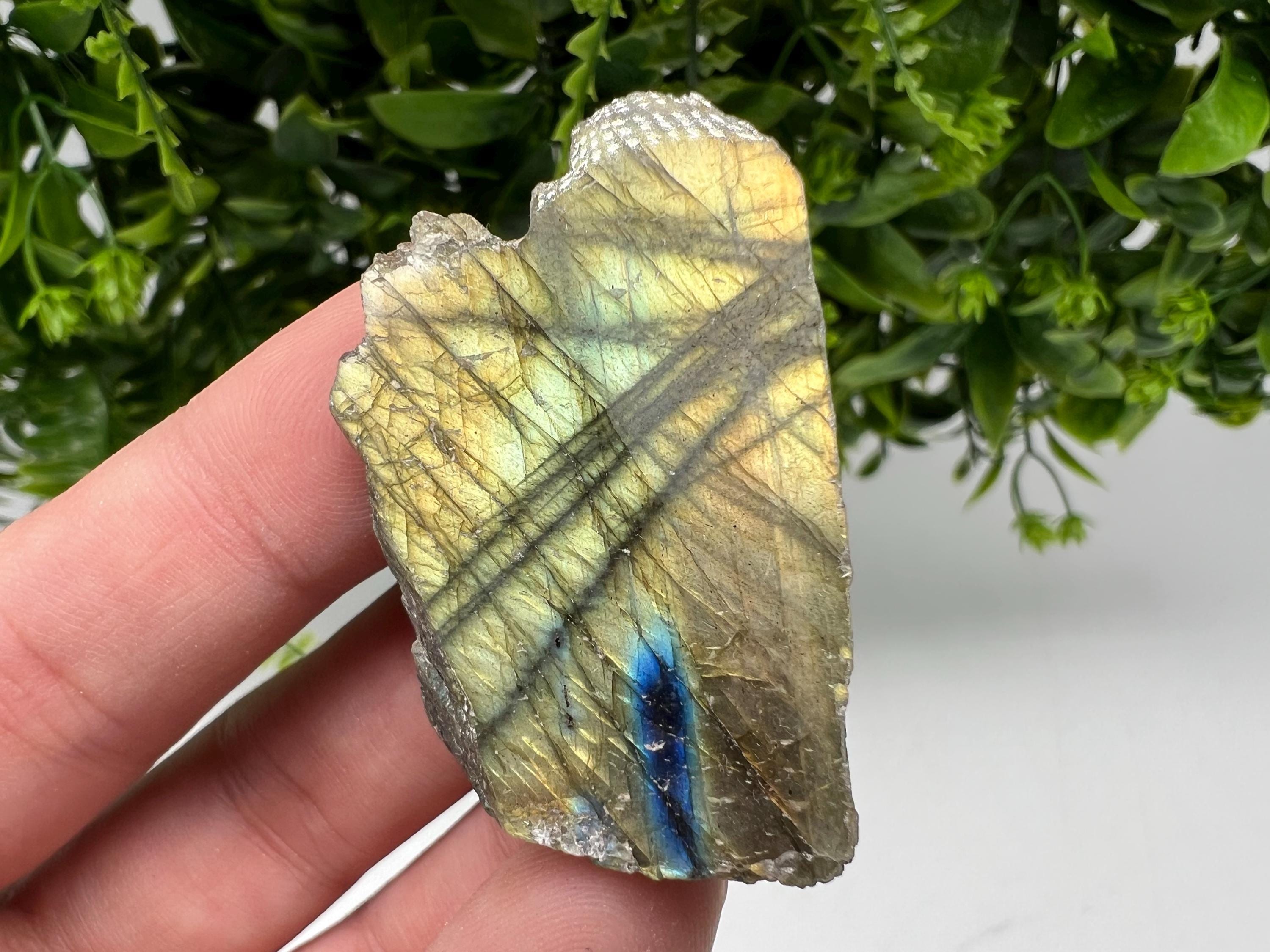Polished Labradorite Slab: Multifire Crystal Decor - 24 Grams