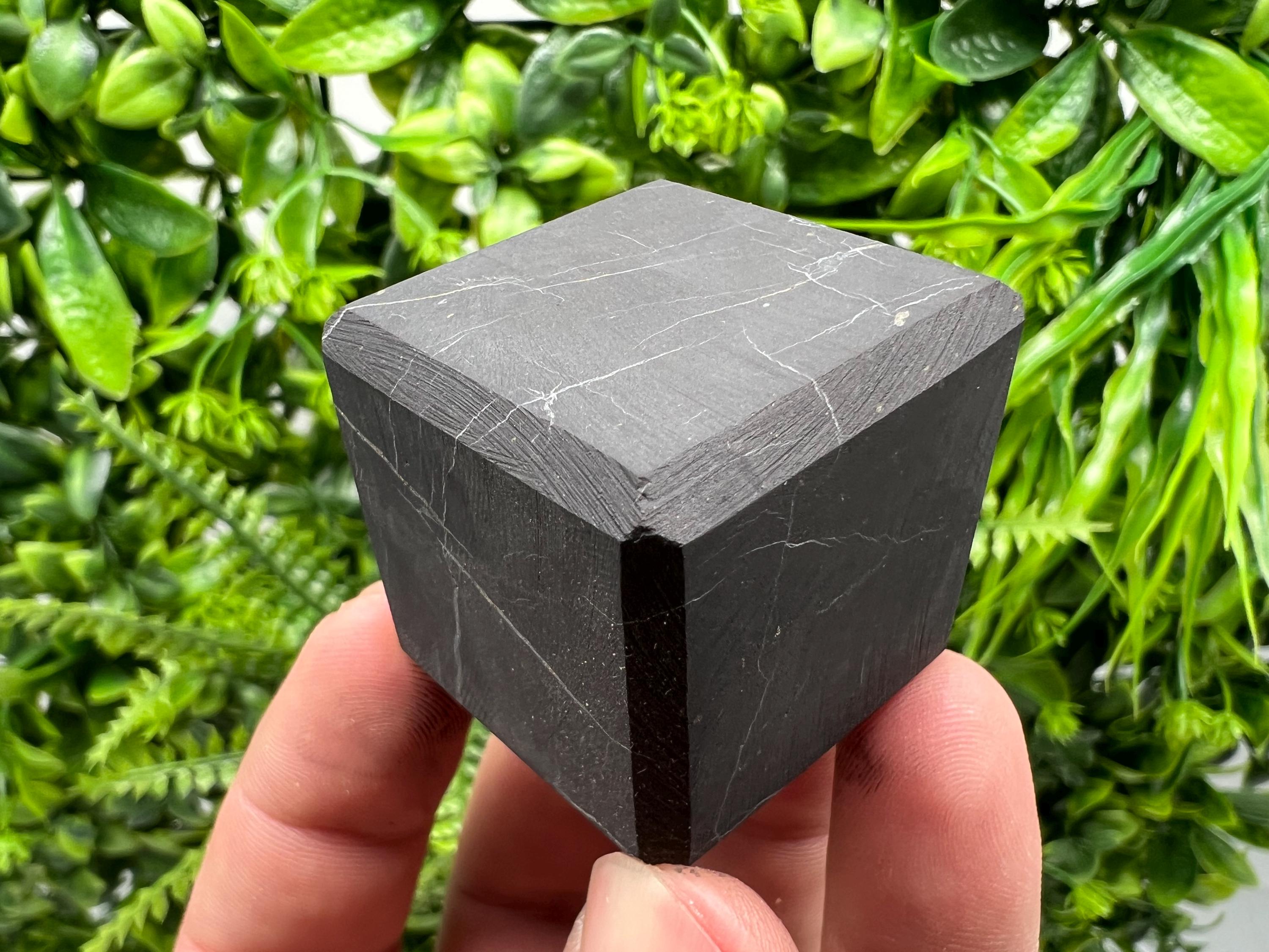 Shungite Crystal Cube (3cm): EMF & 5G Protection, Healing Stone