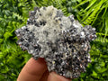 Shiny Galena on Quartz: Natural Crystal Mineral Decor