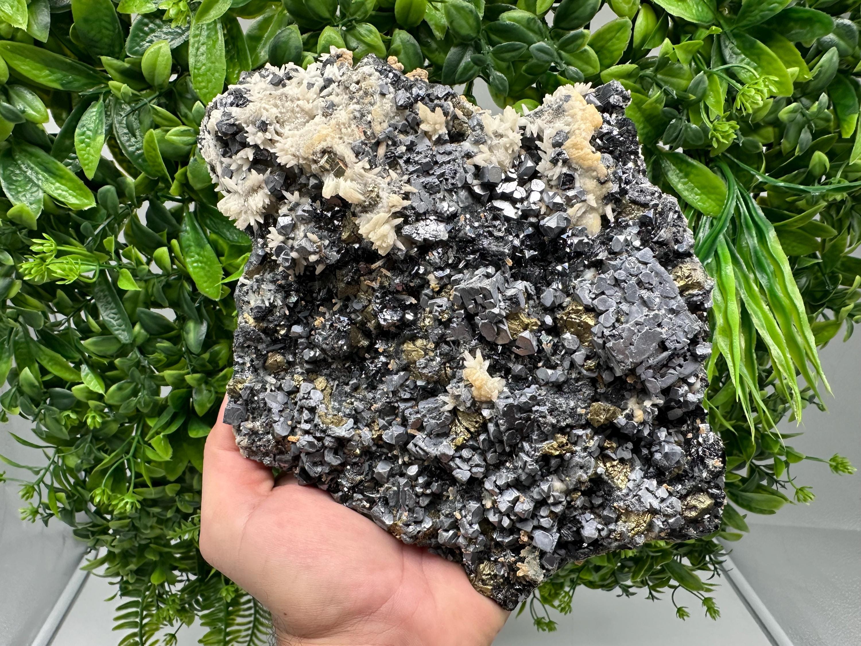 Galena Sphalerite Siderite on Quartz Mineral Specimen, Madan Bulgaria