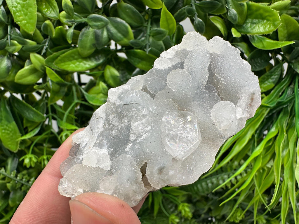Apophyllite Stilbite on Chalcedony, India Mineral Specimen