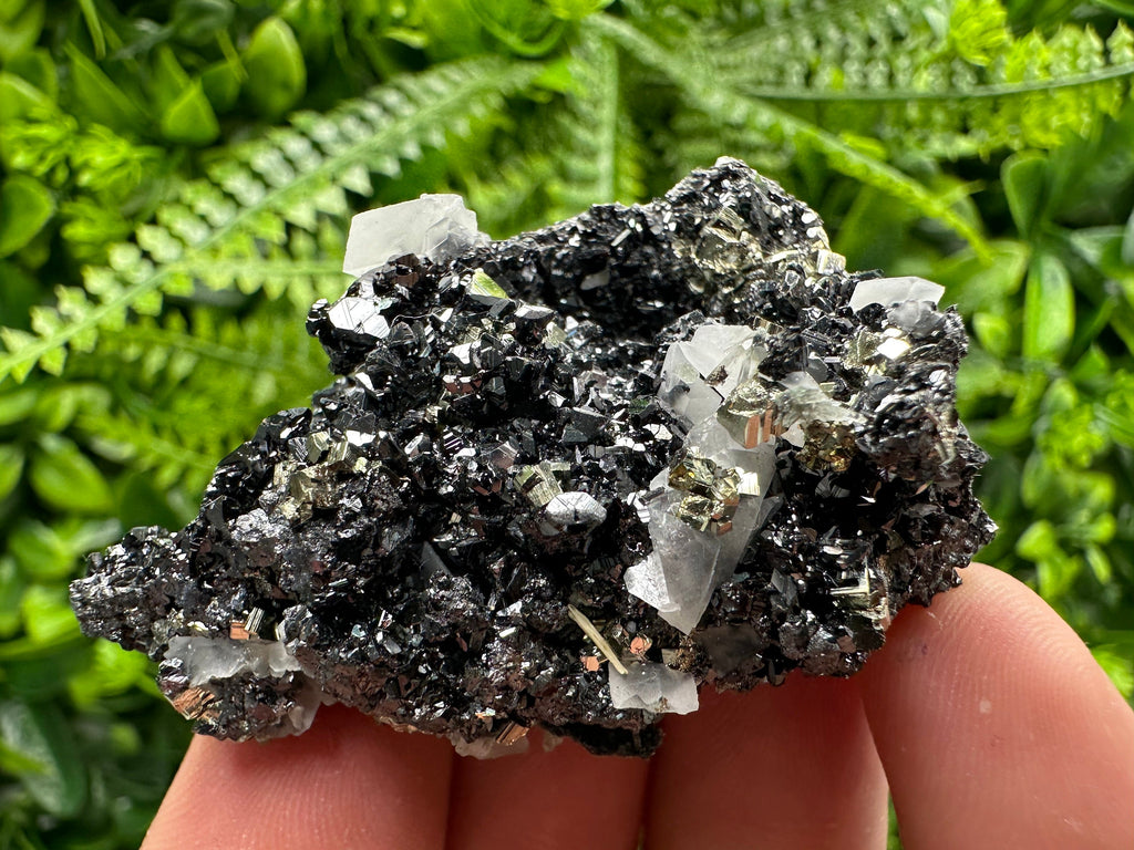 Pyrite Sphalerite Quartz Calcite Specimen: Borieva Mine Mineral Decor