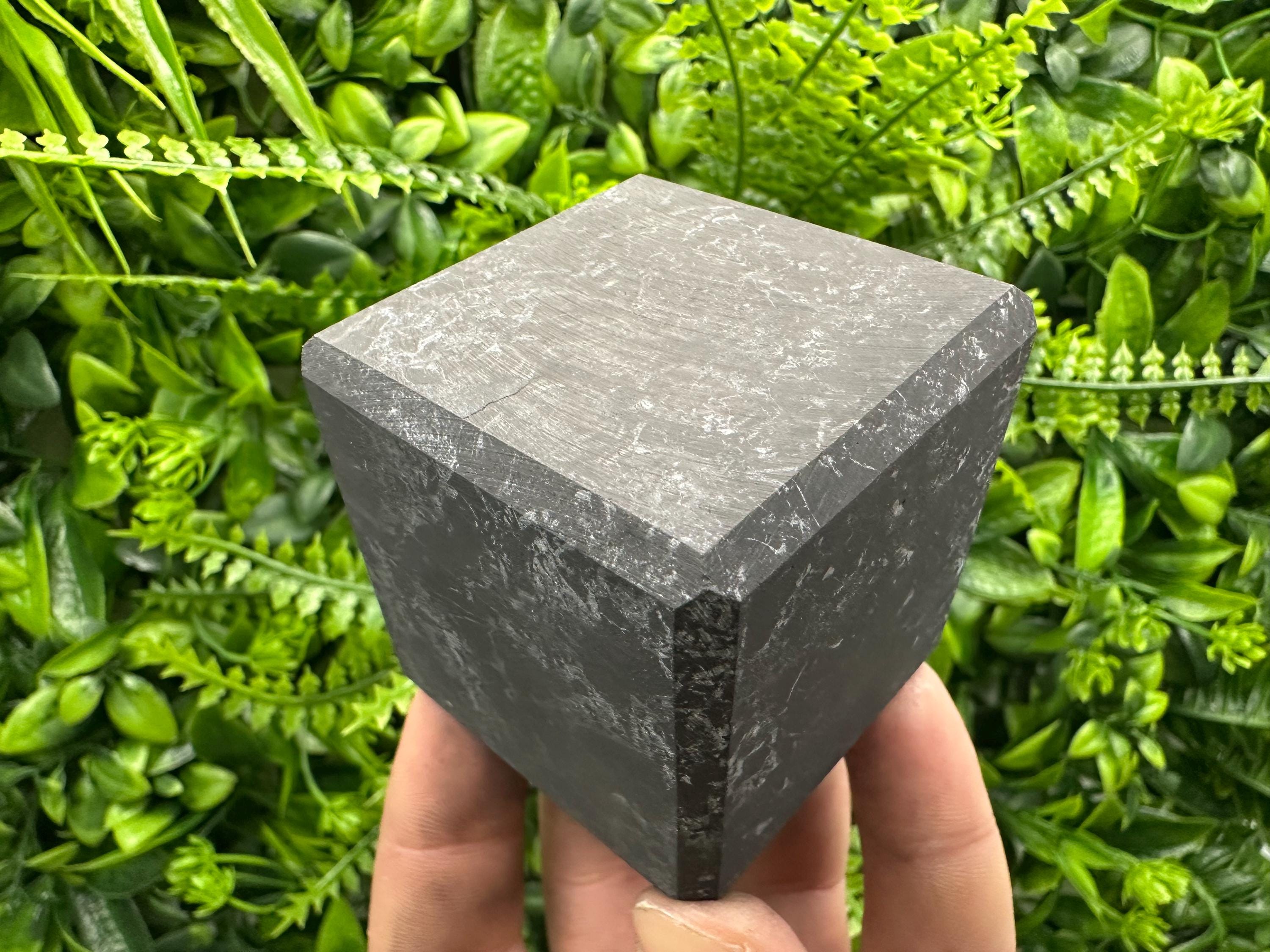 Shungite Crystal Cube (5cm): EMF & 5G Protection, Healing Stone