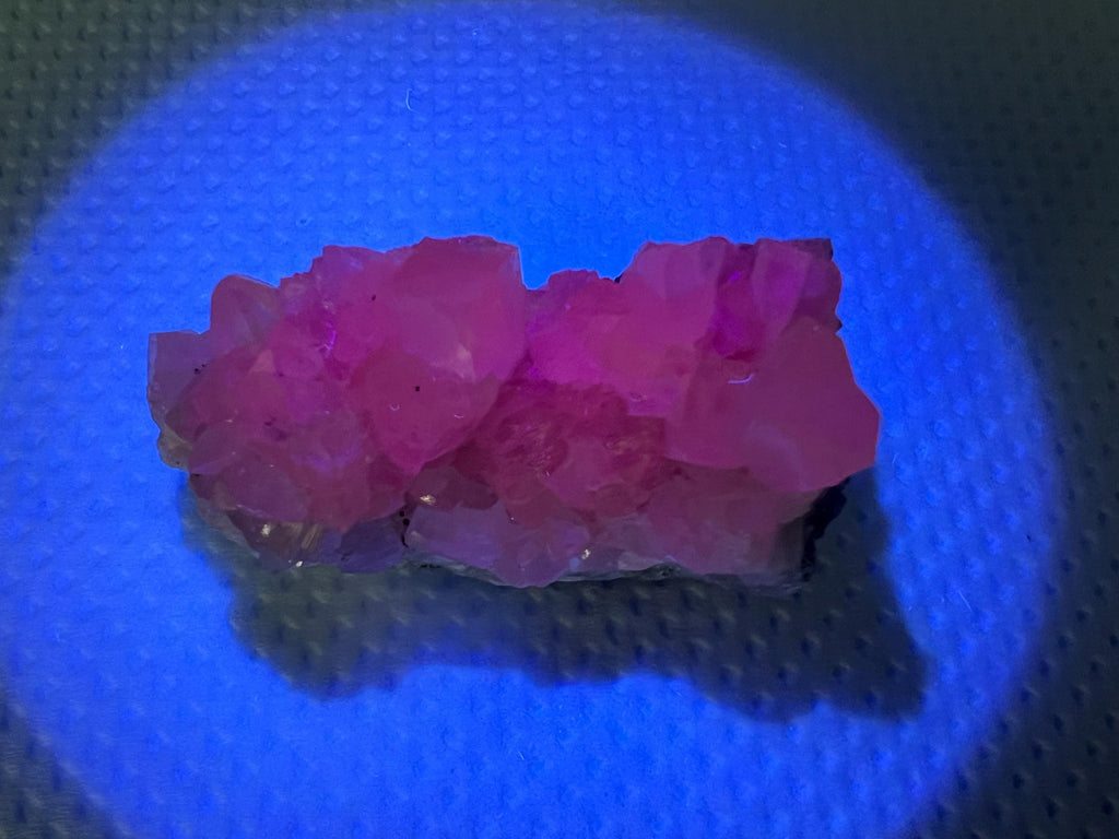 UV Reactive Mangano Calcite Crystal: Androvo Mine, Bulgaria