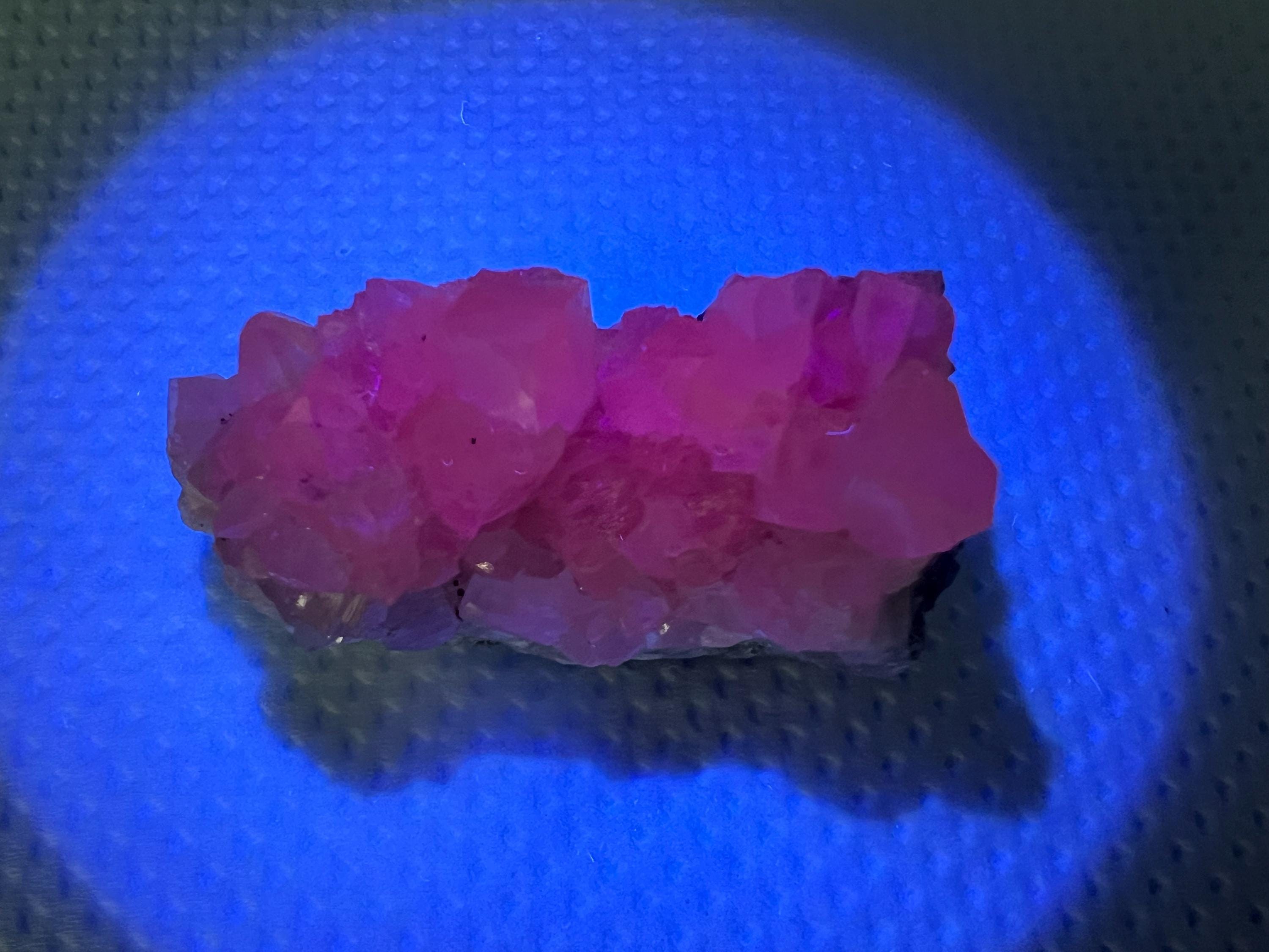 UV Reactive Mangano Calcite Crystal: Androvo Mine, Bulgaria