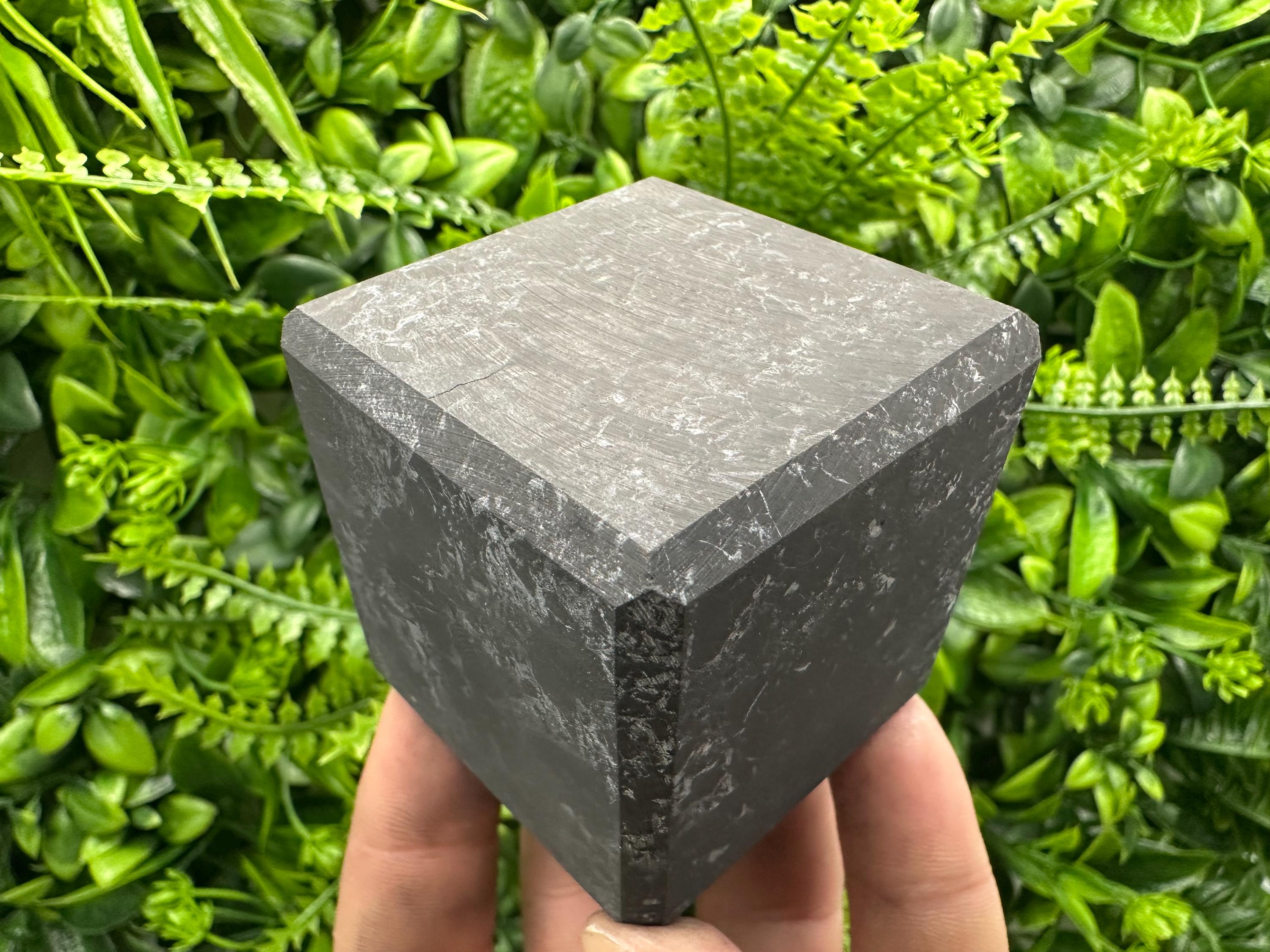 Shungite Crystal Cube (5cm): EMF & 5G Protection, Healing Stone
