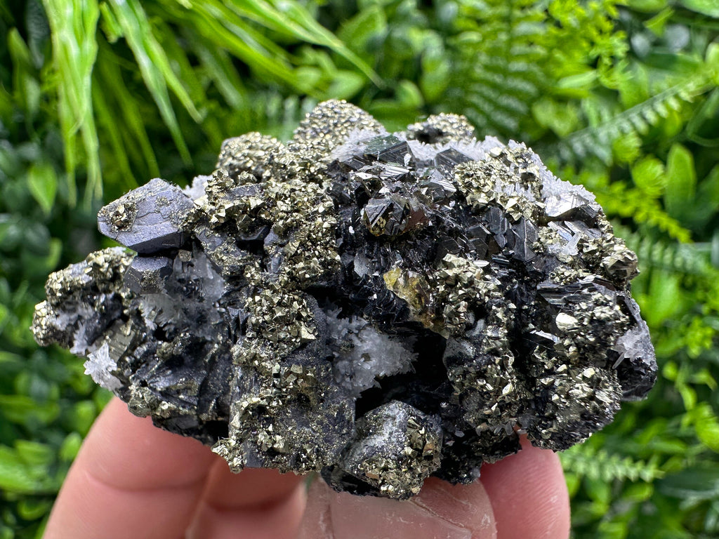 Galena Sphalerite Pyrite Cluster, Quartz Mineral Specimen